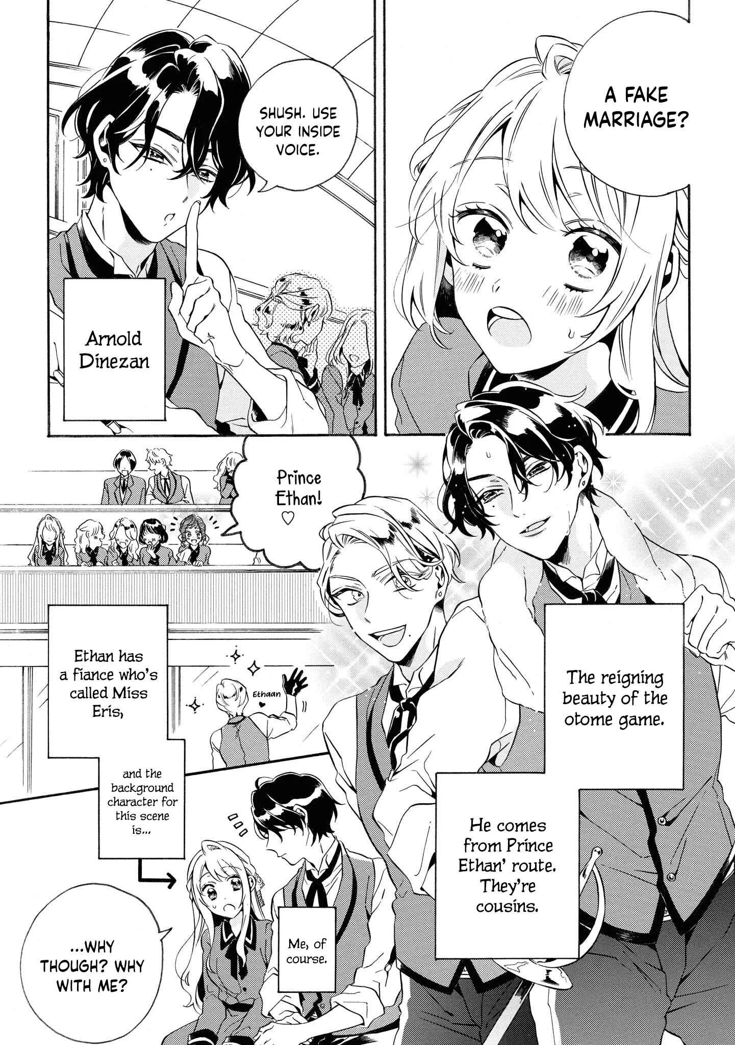 Dekiai Reijou wa Danna-sama kara Nigeraremasen... ♡ Anthology Comic Chapter 3: The Otome Game’s Season Will Begin, but it’s too Difficult for me who’s a Mob - Page 4