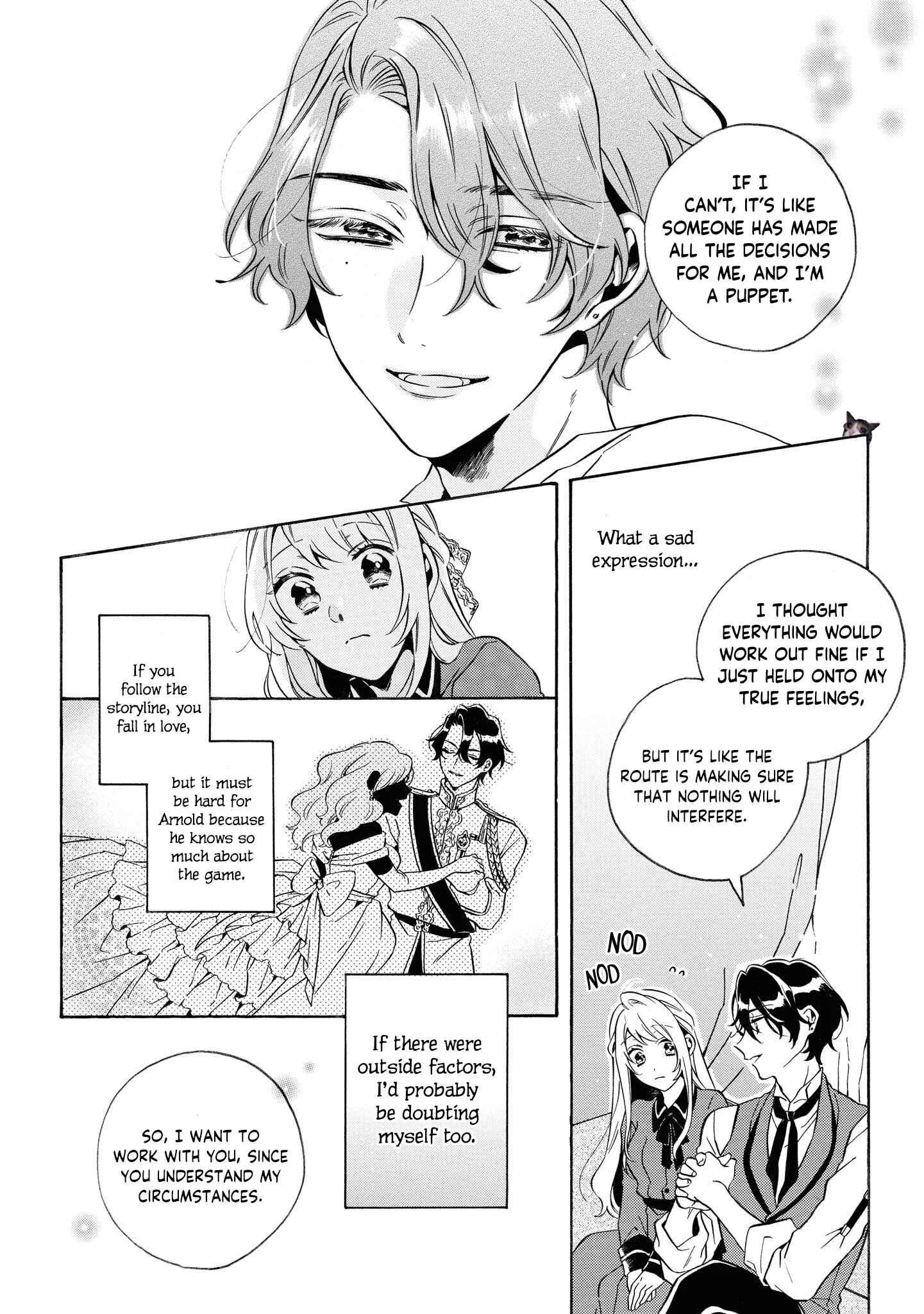 Dekiai Reijou wa Danna-sama kara Nigeraremasen... ♡ Anthology Comic Chapter 3: The Otome Game’s Season Will Begin, but it’s too Difficult for me who’s a Mob - Page 13