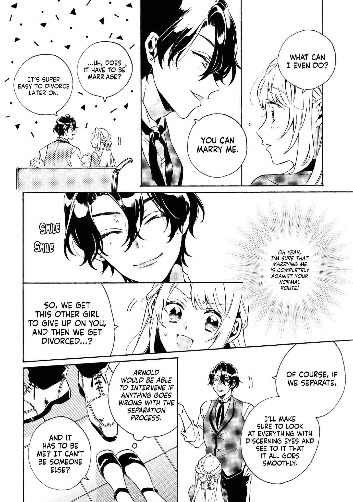 Dekiai Reijou wa Danna-sama kara Nigeraremasen... ♡ Anthology Comic Chapter 3: The Otome Game’s Season Will Begin, but it’s too Difficult for me who’s a Mob - Page 14