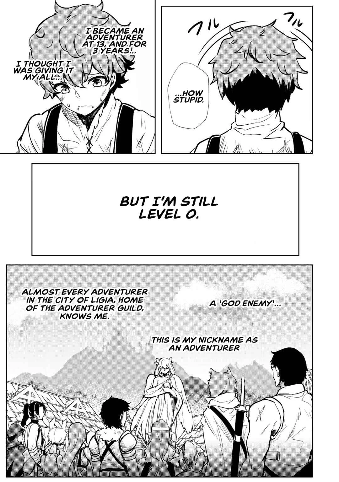 Dore dake Doryoku Shite mo Mannen Level 0 no Ore wa Tsuihou Sareta ~Shin no Teki to Yobareta Shounen wa, Shachiku Megami to Deatte Saikyou no Chikara wo Te ni Ireru~ Chapter 1: Exile - Page 29