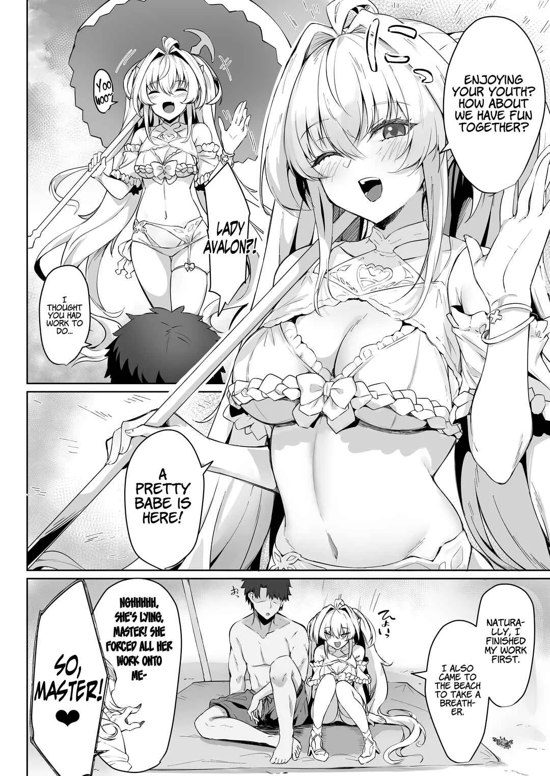 Fate/Grand Order - Manatsu no Chaldea Summer Vacation (Doujinshi) Chapter 1: Chaldea Midsummer Vacation - Lady Avalon Edition (Decensored) - Page 4