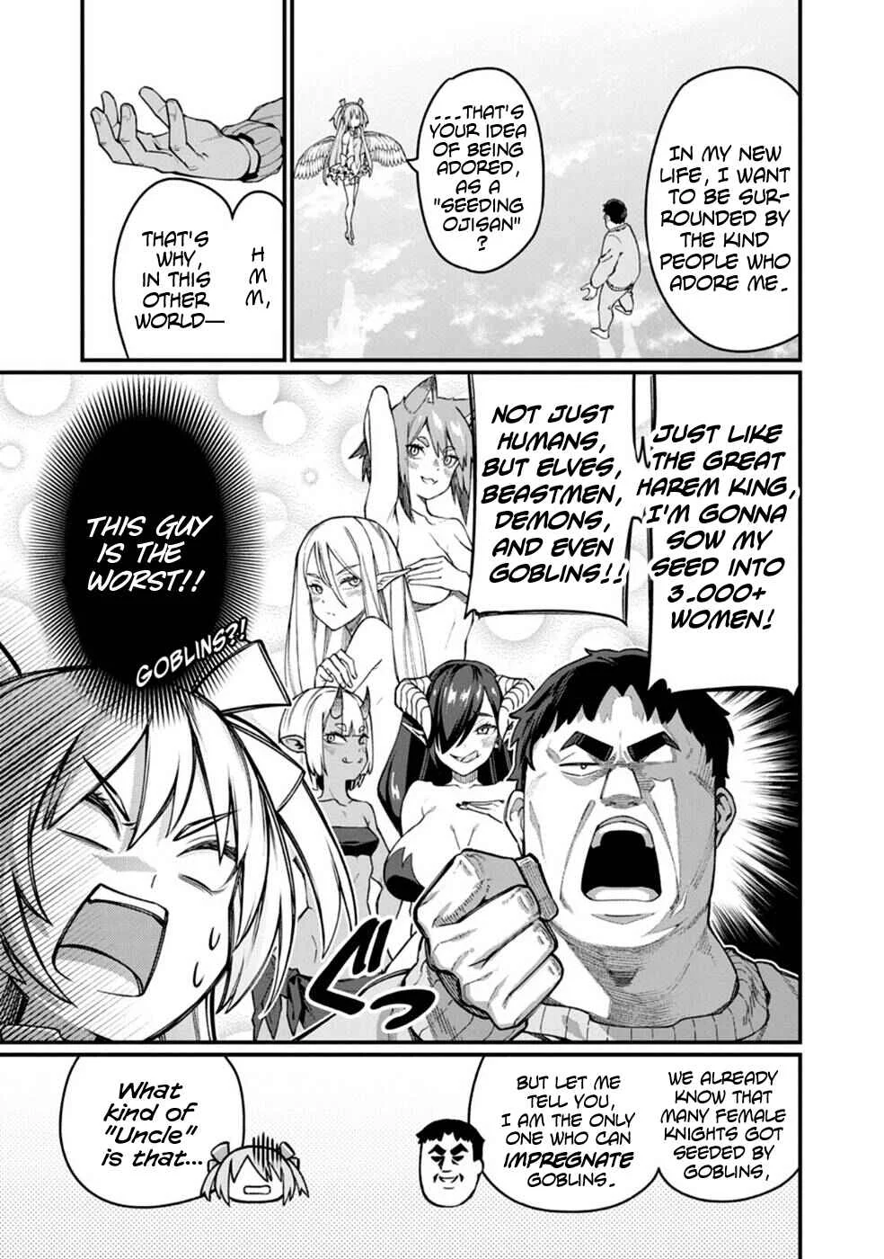 Harem Ou no Isekai Press Manyuuki ~Saikyou Musou no Ojisan wa Arayuru Shuzoku wo Yome ni suru~ Chapter 1 - Page 7