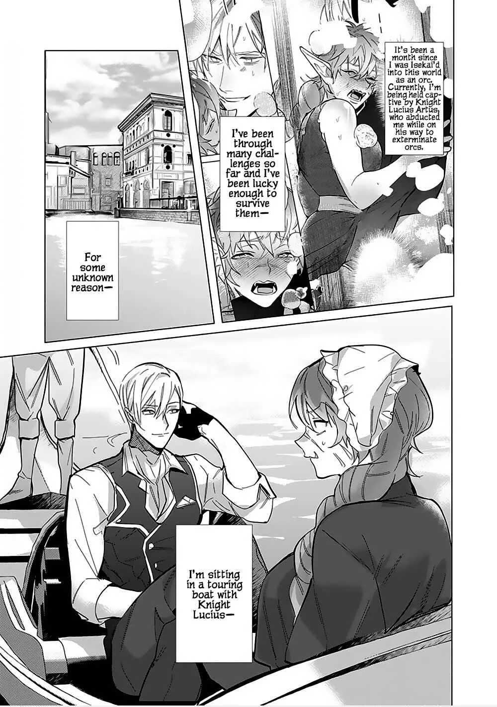Hazure Shuzoku "Orc" ni Tensei shitara Saikyou Kishi-sama ni Torawaremashite Chapter 4 - Page 3