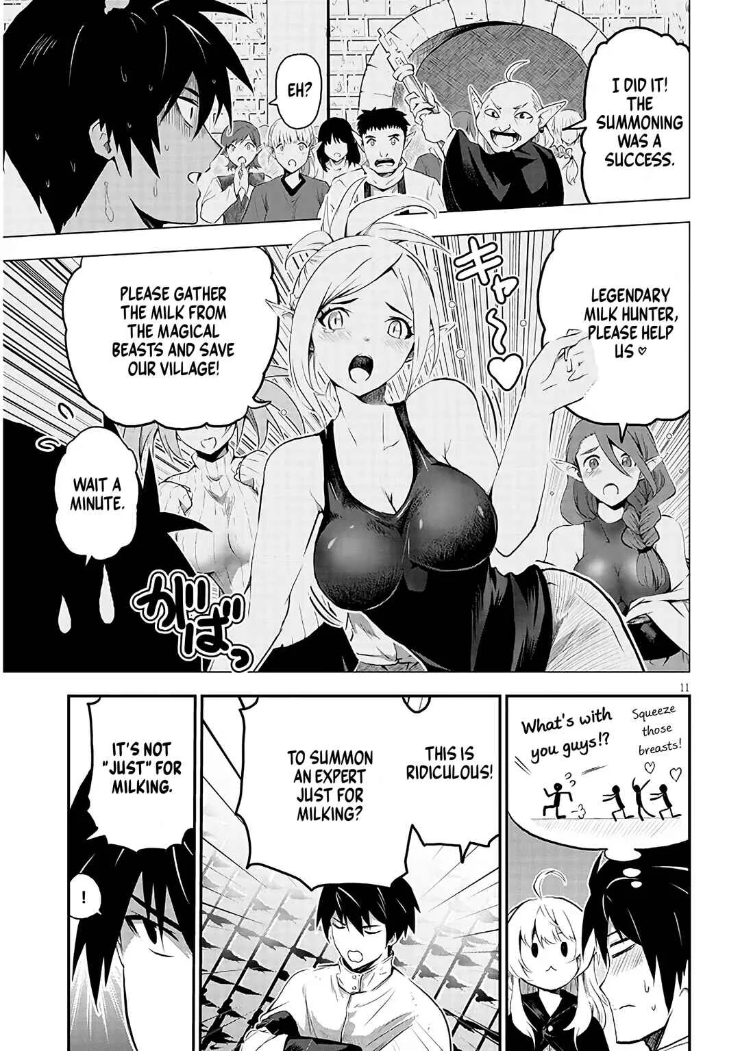 Milk-shibori Hunter no Isekai Sakunyuuki ~Nouka no Saenai Otoko ga Arayuru Shuzoku no Chiku-B wo Moteasobi-toriko ni Suru~ Chapter 1: Decensored version - Page 14
