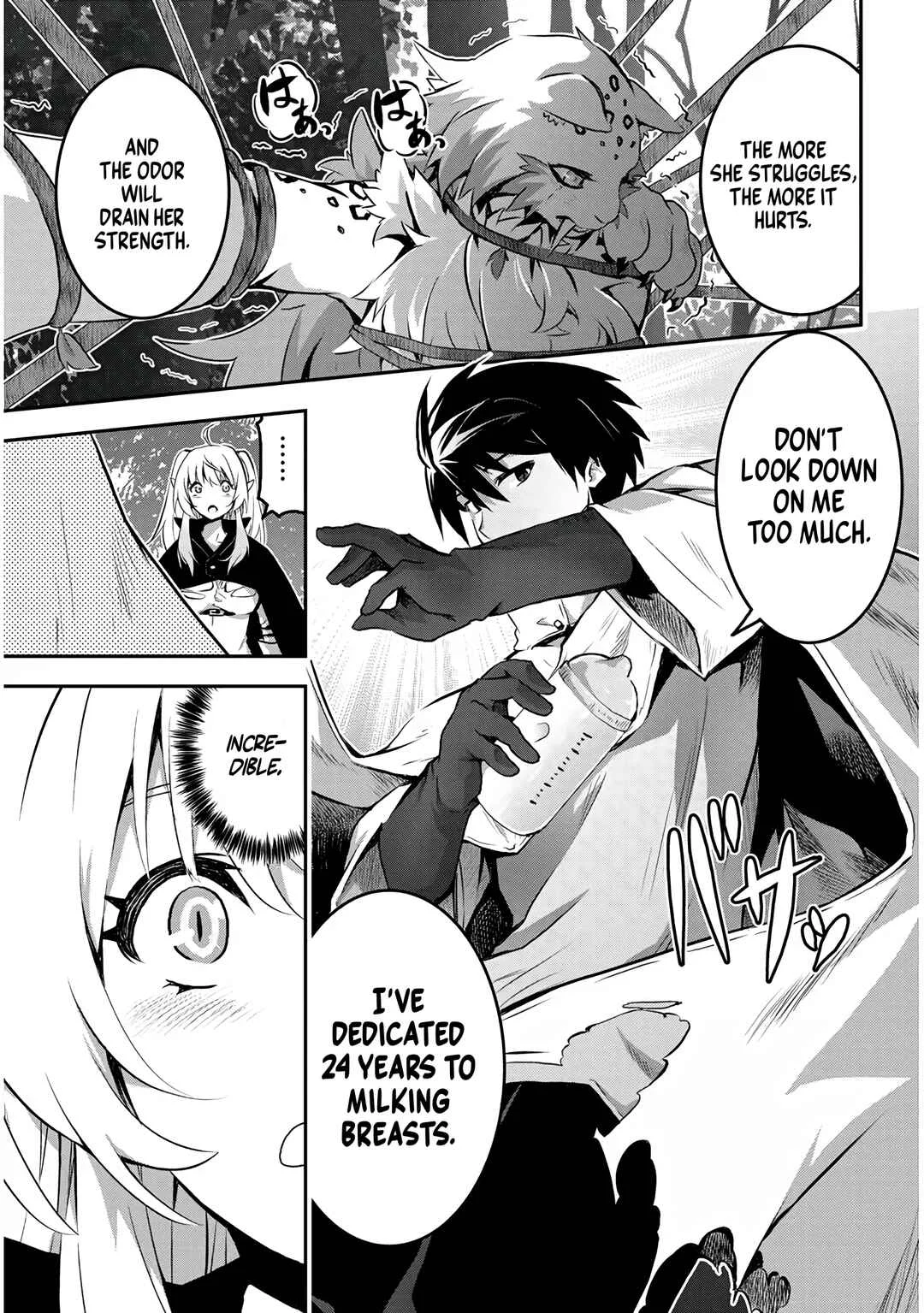 Milk-shibori Hunter no Isekai Sakunyuuki ~Nouka no Saenai Otoko ga Arayuru Shuzoku no Chiku-B wo Moteasobi-toriko ni Suru~ Chapter 1: Decensored version - Page 38