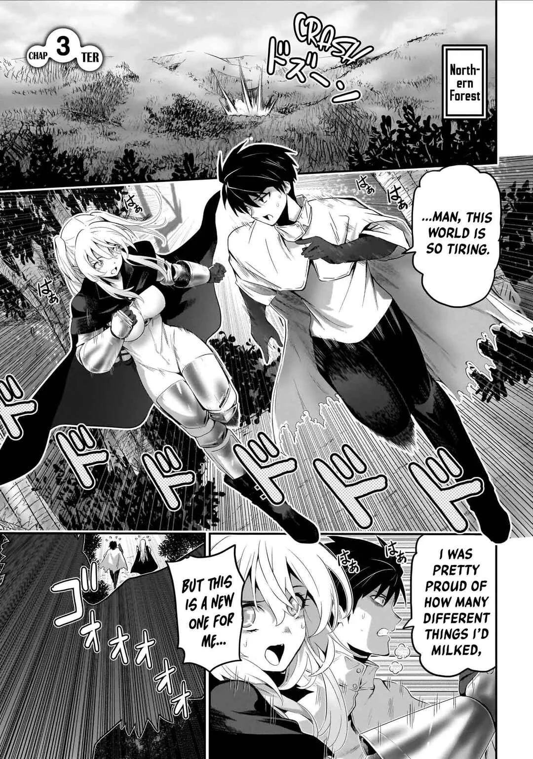 Milk-shibori Hunter no Isekai Sakunyuuki ~Nouka no Saenai Otoko ga Arayuru Shuzoku no Chiku-B wo Moteasobi-toriko ni Suru~ Chapter 3 - Page 2