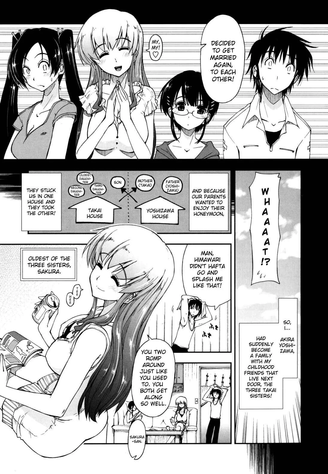 Mosaic x Three Sisters Genteiban Chapter 1: Suddenly x A Family - Page 3