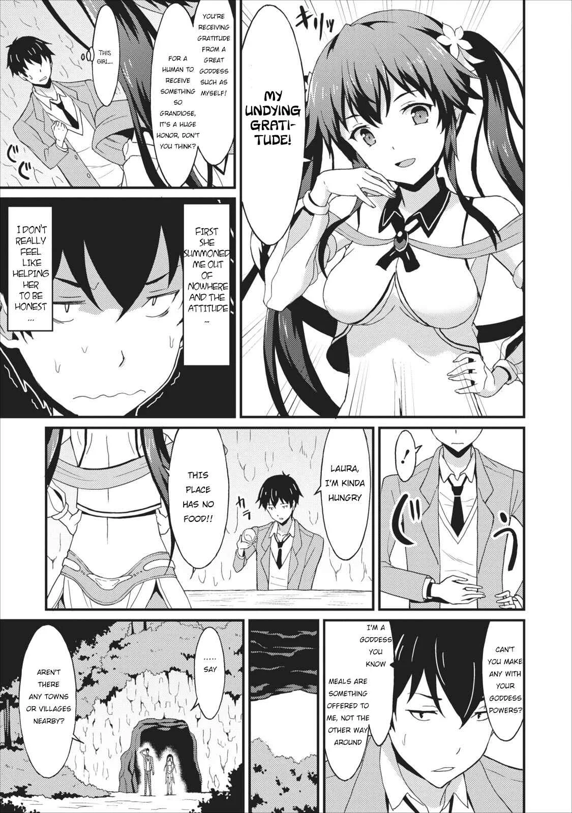 Taberu Dake de Level-Up! Damegami to Issho ni Isekai Musou Chapter 1 - Page 12