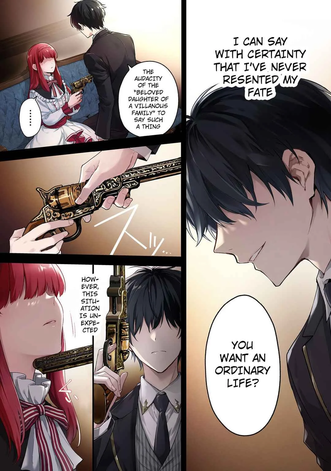 Akutou Ikka no Mana Musume, Tensei Saki mo Otome Game no Gokudou Reijou deshita ~Saijoukyuu Rank no Akuyaku-sama, Sono Dekiai wa Fuyou desu!~ Chapter 1 - Page 1