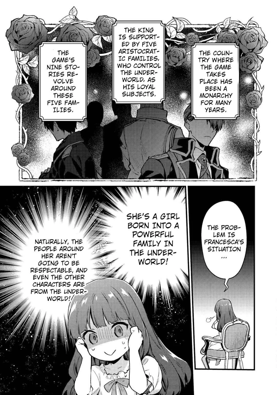 Akutou Ikka no Mana Musume, Tensei Saki mo Otome Game no Gokudou Reijou deshita ~Saijoukyuu Rank no Akuyaku-sama, Sono Dekiai wa Fuyou desu!~ Chapter 1 - Page 34