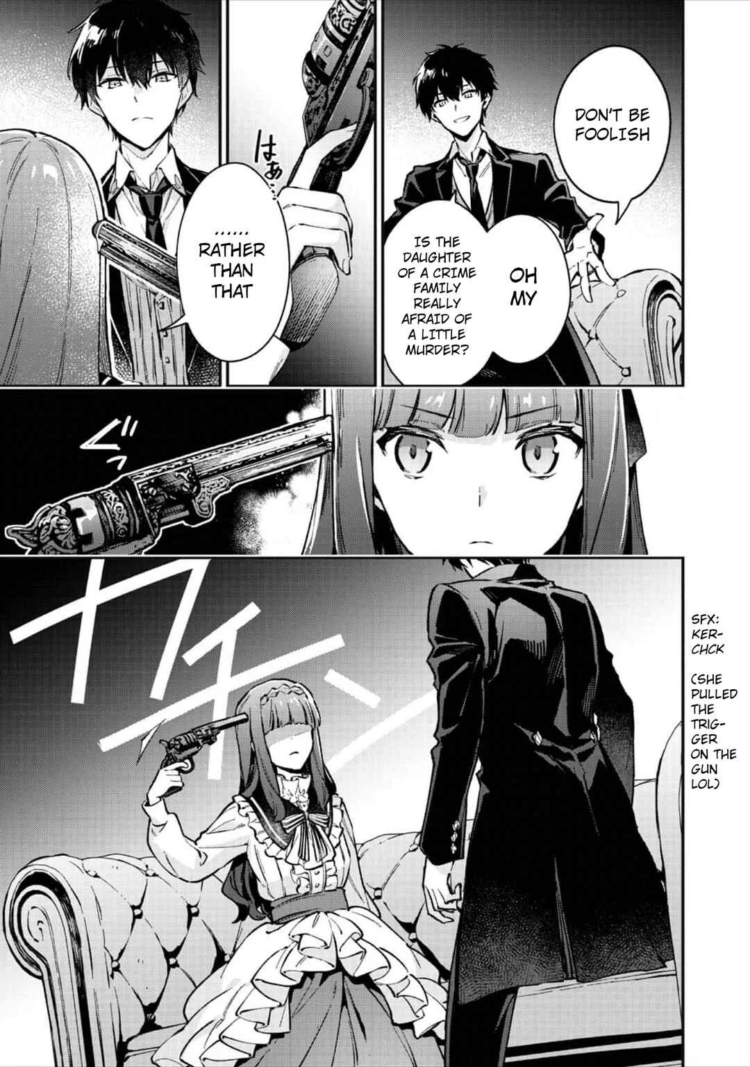 Akutou Ikka no Mana Musume, Tensei Saki mo Otome Game no Gokudou Reijou deshita ~Saijoukyuu Rank no Akuyaku-sama, Sono Dekiai wa Fuyou desu!~ Chapter 2 - Page 19