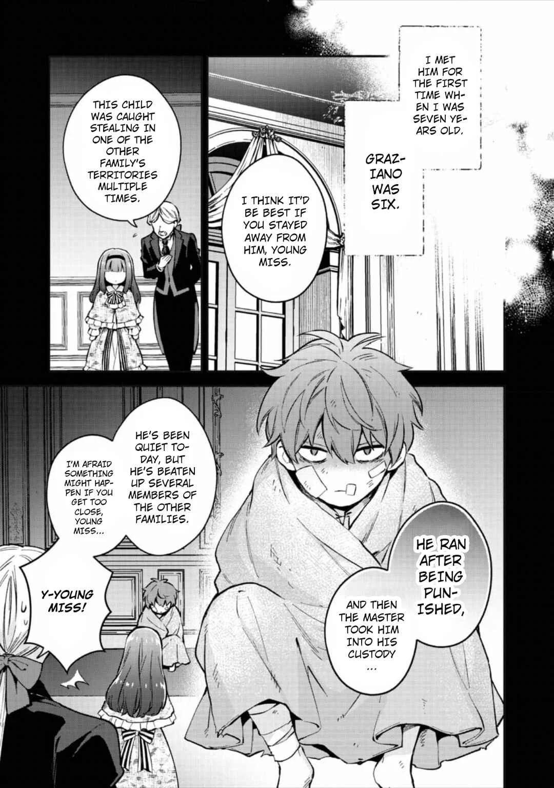 Akutou Ikka no Mana Musume, Tensei Saki mo Otome Game no Gokudou Reijou deshita ~Saijoukyuu Rank no Akuyaku-sama, Sono Dekiai wa Fuyou desu!~ Chapter 4 - Page 7