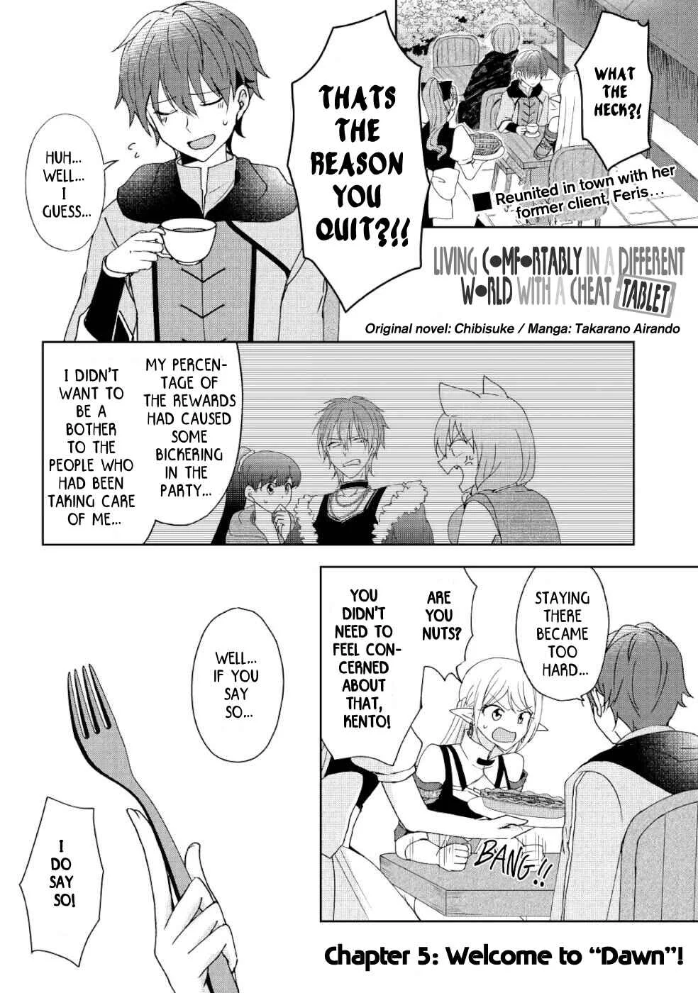 Cheat na Tablet wo Motte Kaiteki Isekai Seikatsu Chapter 5: Welcome to "Dawn"! - Page 1