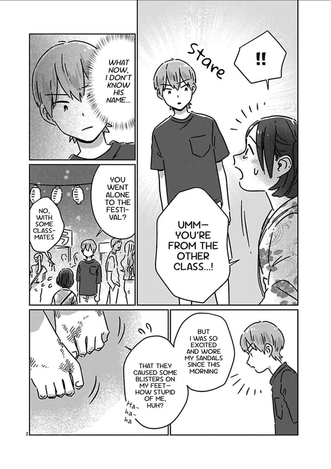 Chigau Class no Suki na Hito Chapter 1: Foot Blister and Summer Festival - Page 2