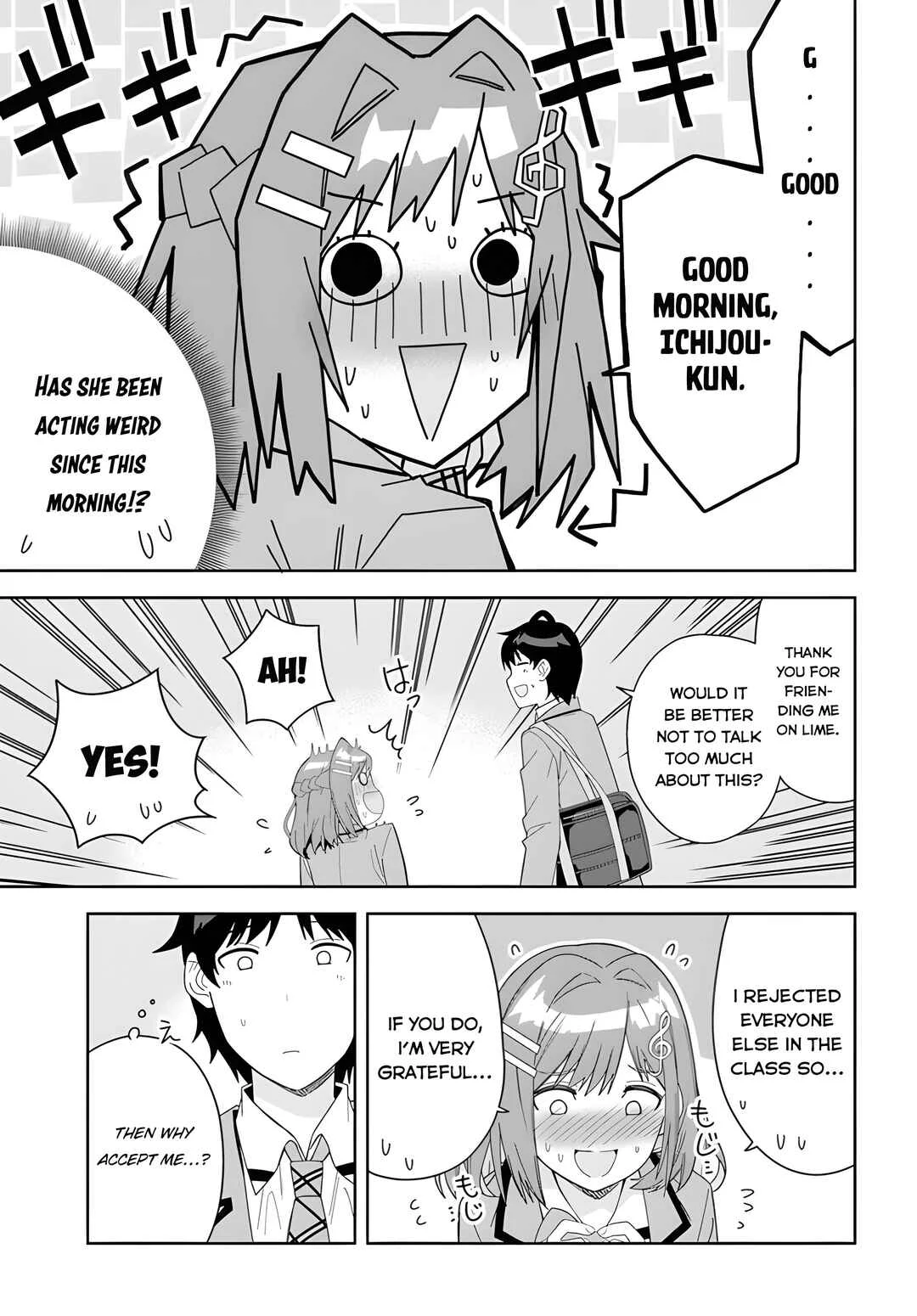 Classmate no Moto Idol ga, Tonikaku Kyodou Fushin nandesu. Chapter 3: Special fingers - Page 19