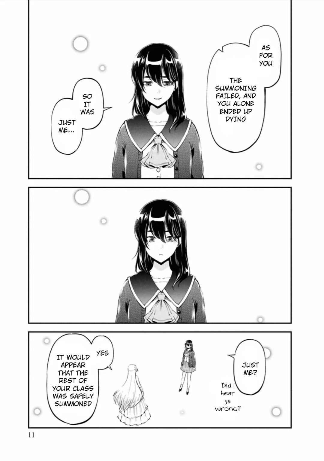 Classmate wa Isekai Ten'i nanoni Watashi wa Isekai Tensei Chapter 1: She apologized, but... - Page 11