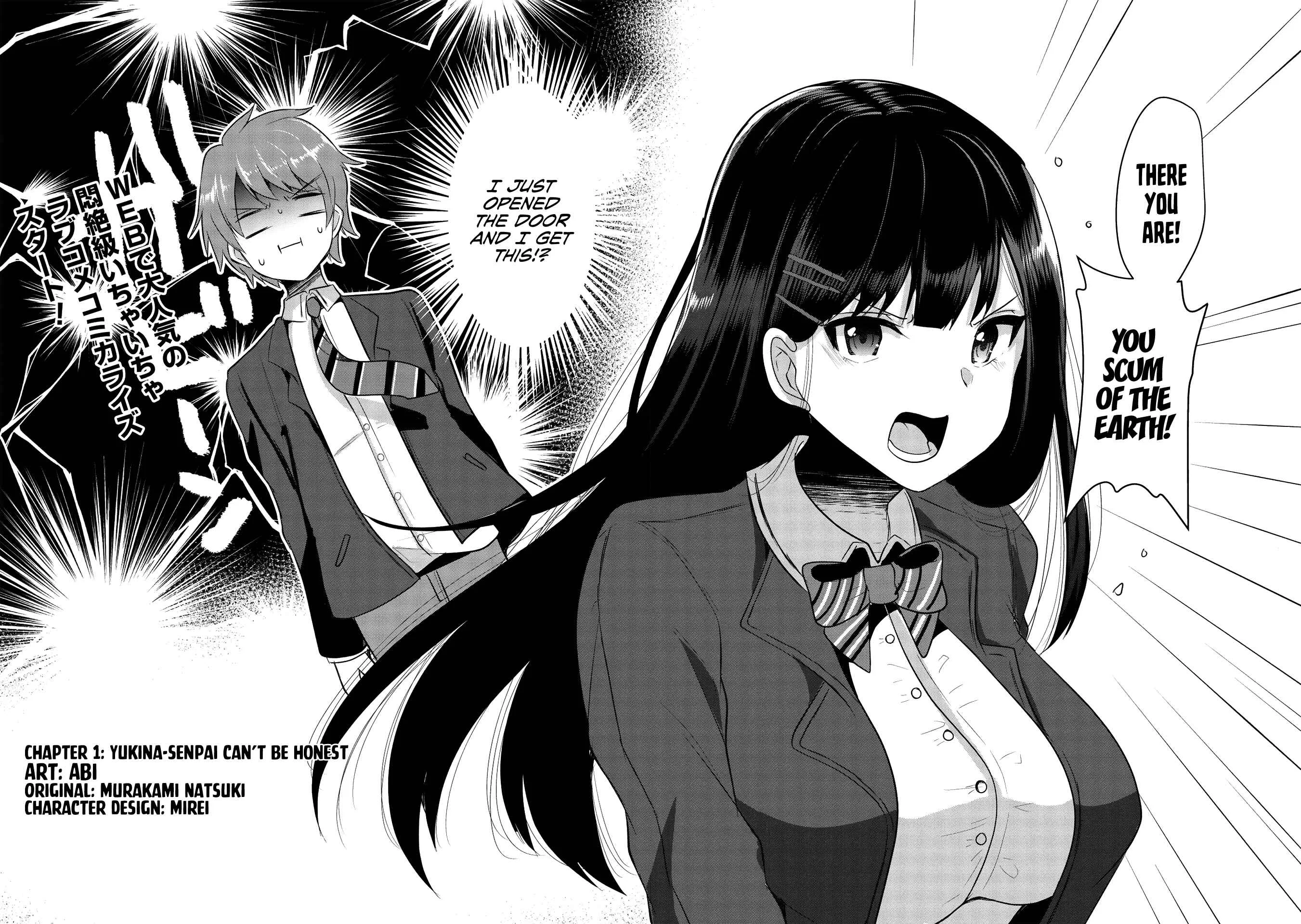 Dokuzetsu Shoujo wa Amanojaku ~Kabegoshi nara Sunao ni Sukitte Ierumon!~ Chapter 1: Yukina-senpai can’t be honest - Page 2
