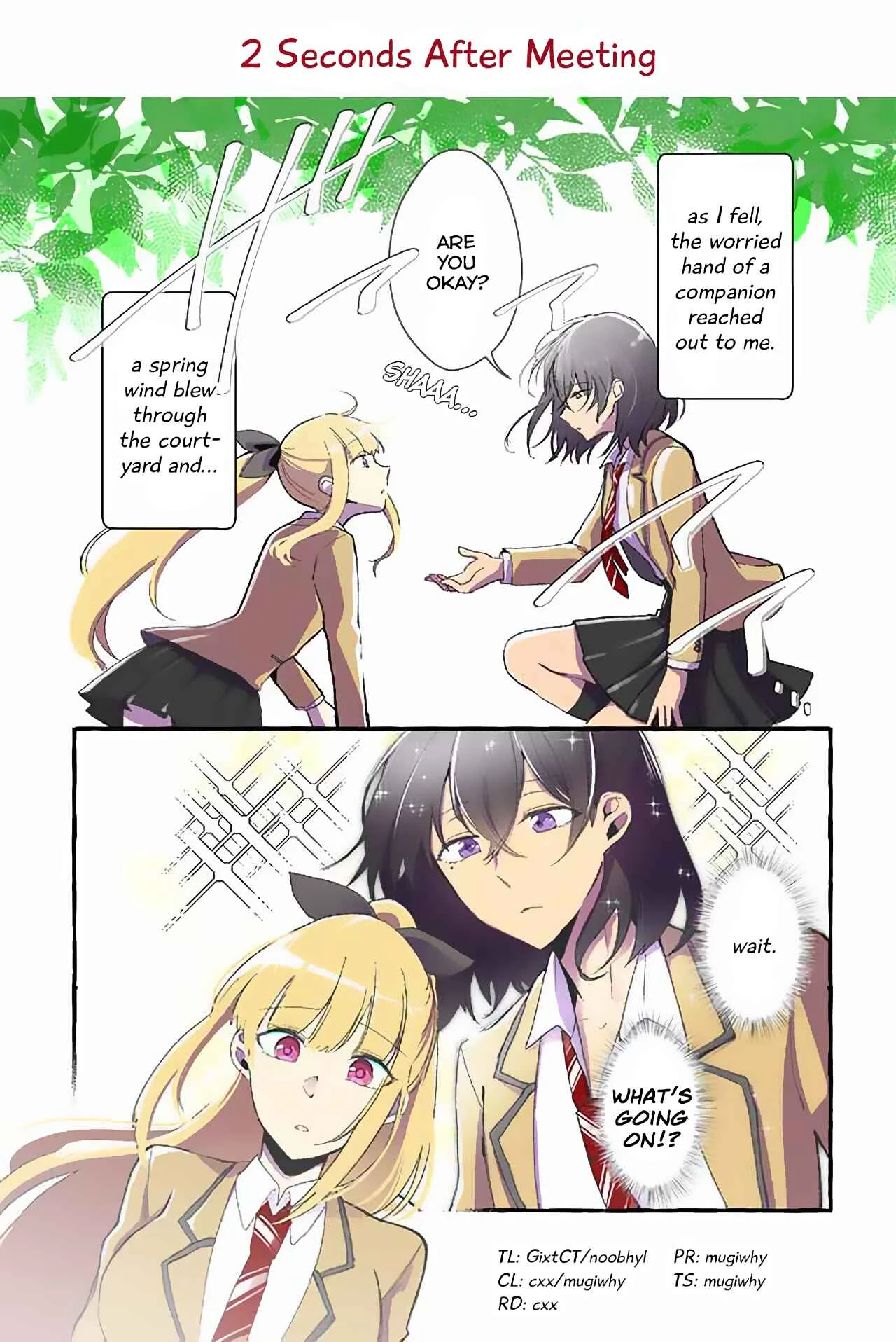 Dokyuusei no Oshi Sakka ni Yuri Mousou ga Bareta Kekka Chapter 1: 2 Seconds After Meeting - Page 1