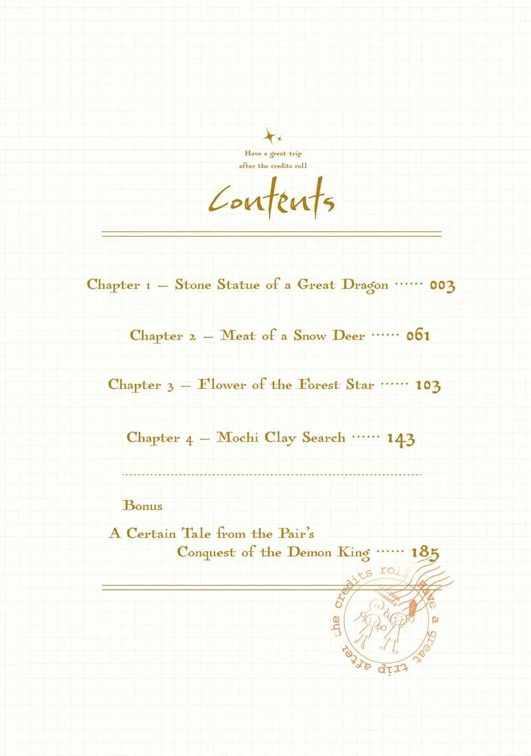 Endroll no Ato ni wa Saikou no Tabi o Chapter 1: Stone Statue of a Great Dragon - Page 3