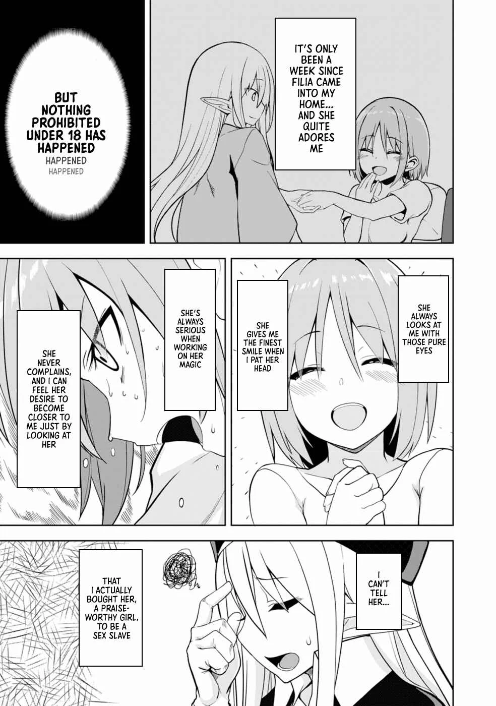 Eroi Koto Suru Tame ni Kyonyuu Bishoujo Dorei wo Katta Hazu ga, Oshishou-sama to Shitawa Rete Omotta Toori ni Ikanaku Naru Hanashi Chapter 2: The Magician and A Picture Book - Page 4