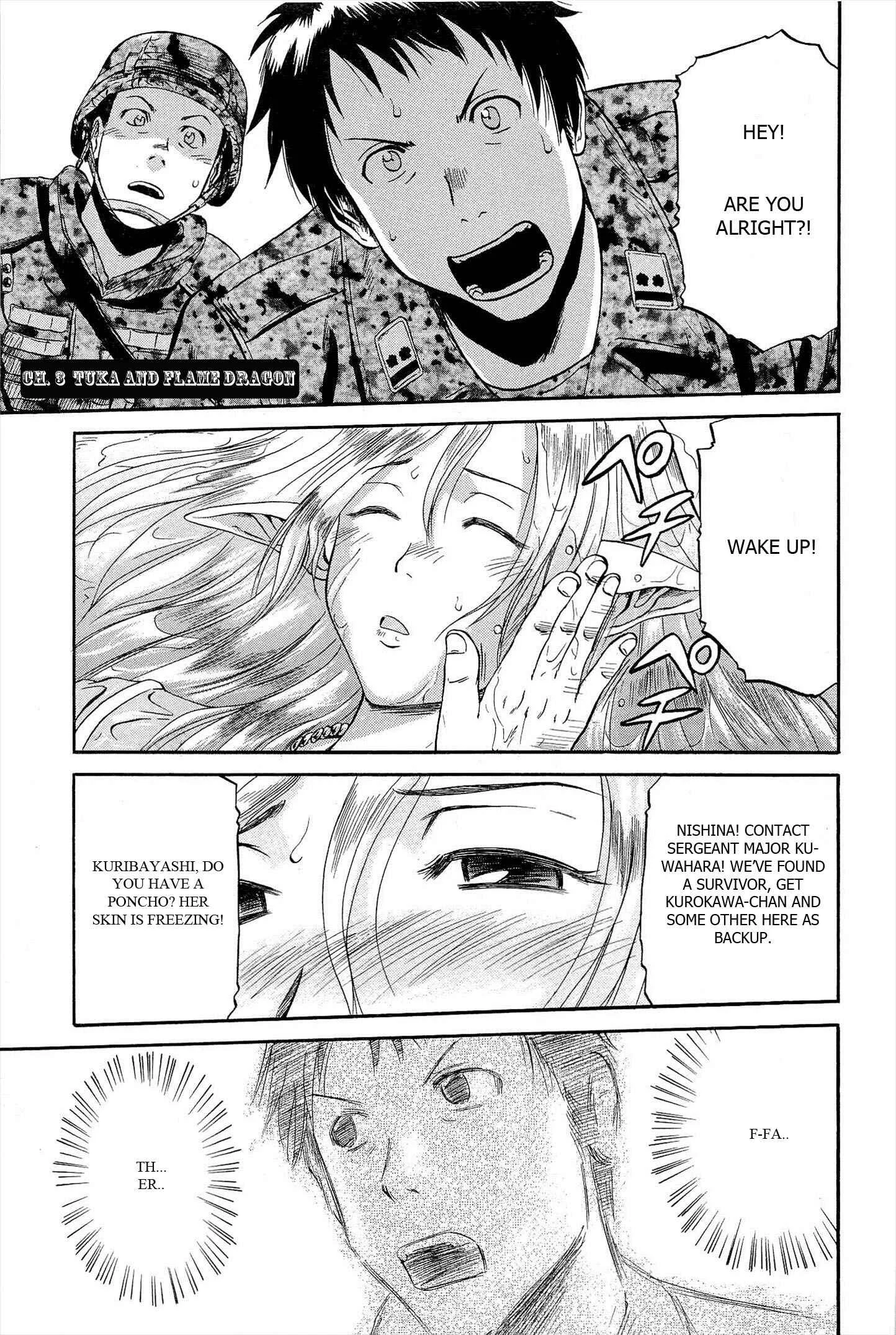 GATE - Jieitai Kanochi nite, Kaku Tatakaeri Chapter 3: Tuka and Flame Dragon - Page 1