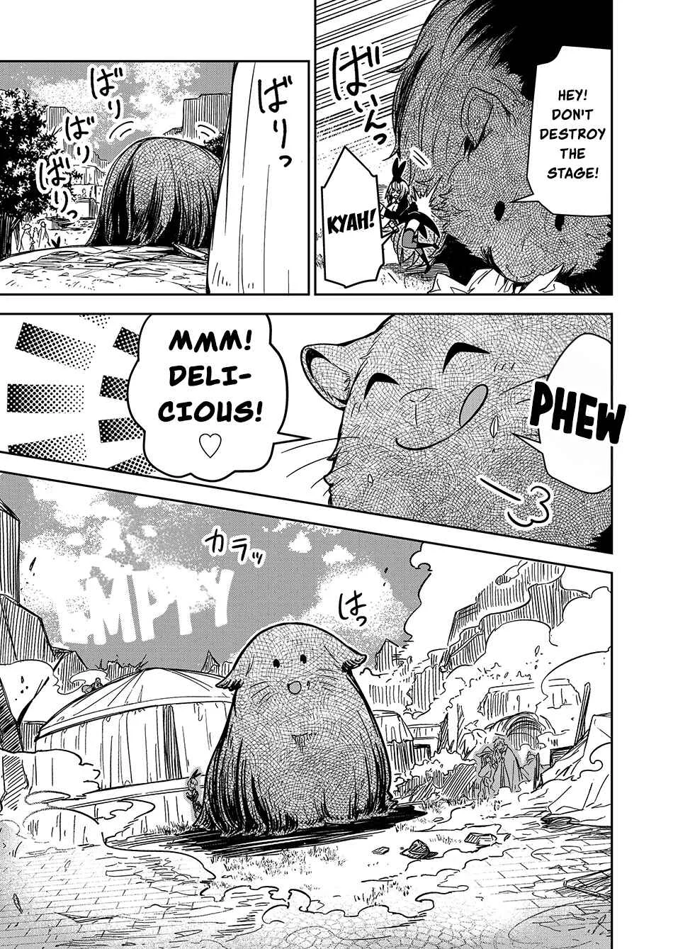 Goinkyo Maou-sama no Kaerizaki ~Totsujo Wakagaetta Sensendai Maou-sama wa Choppiri H na Nazo Bujutsu de Josondanpi no Sekai wo Heiteisuru~ Chapter 4: Transform! Pukyu-morphose! - Page 11