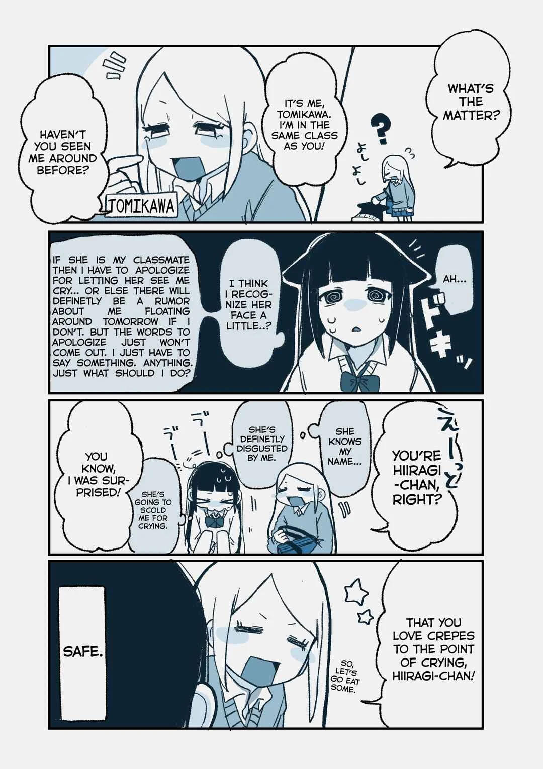 Hiiragi-chan to Tomikawa-chan Chapter 1: Hiiragi-chan and Crepe - Page 3
