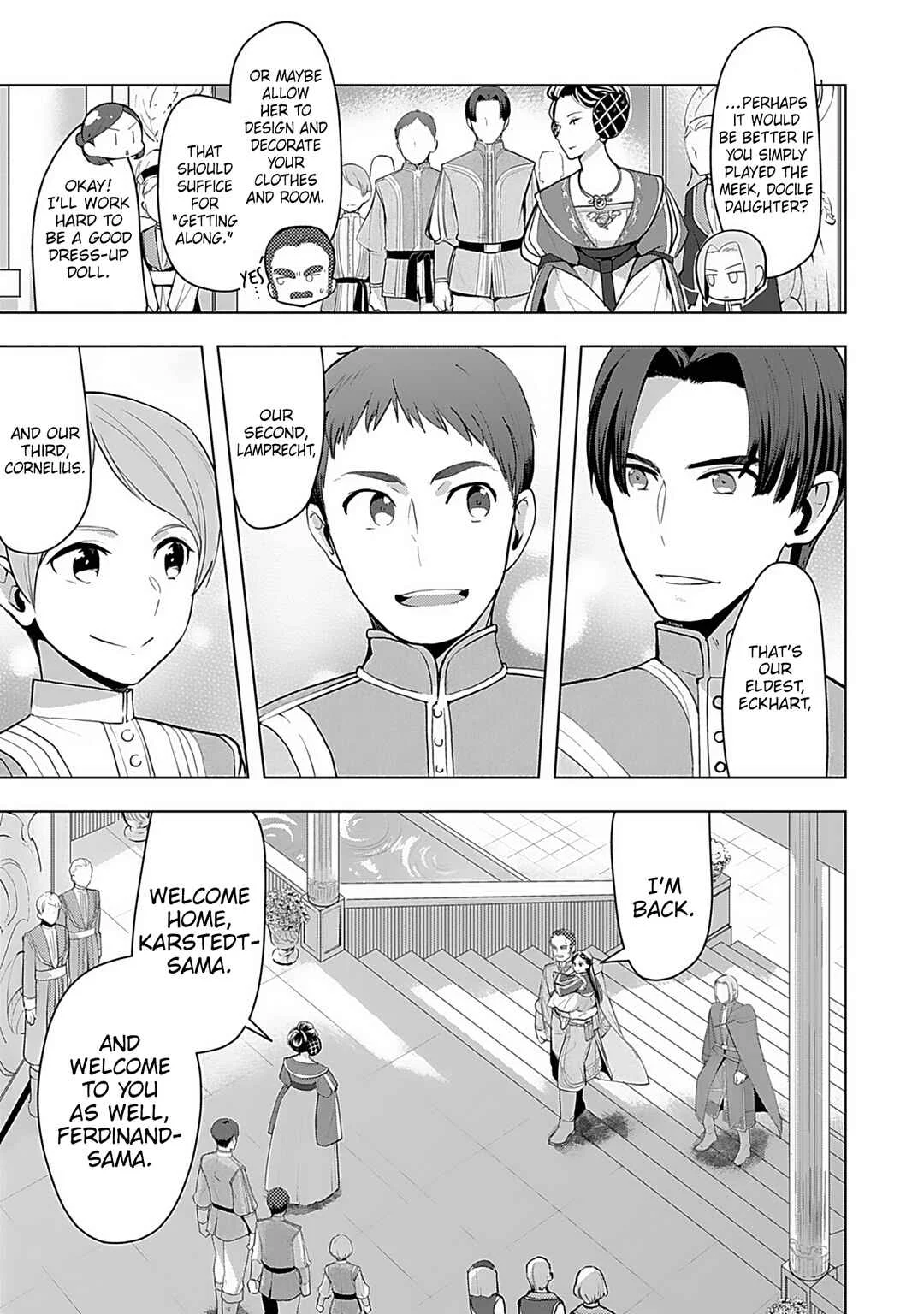 Honzuki no Gekokujou: Shisho ni Naru tame ni wa Shudan o Erandeiraremasen—Dai-3 Bu: Ryouchi ni Hon o Hirogeyou! Chapter 1: A Noble's Daughter - Page 24
