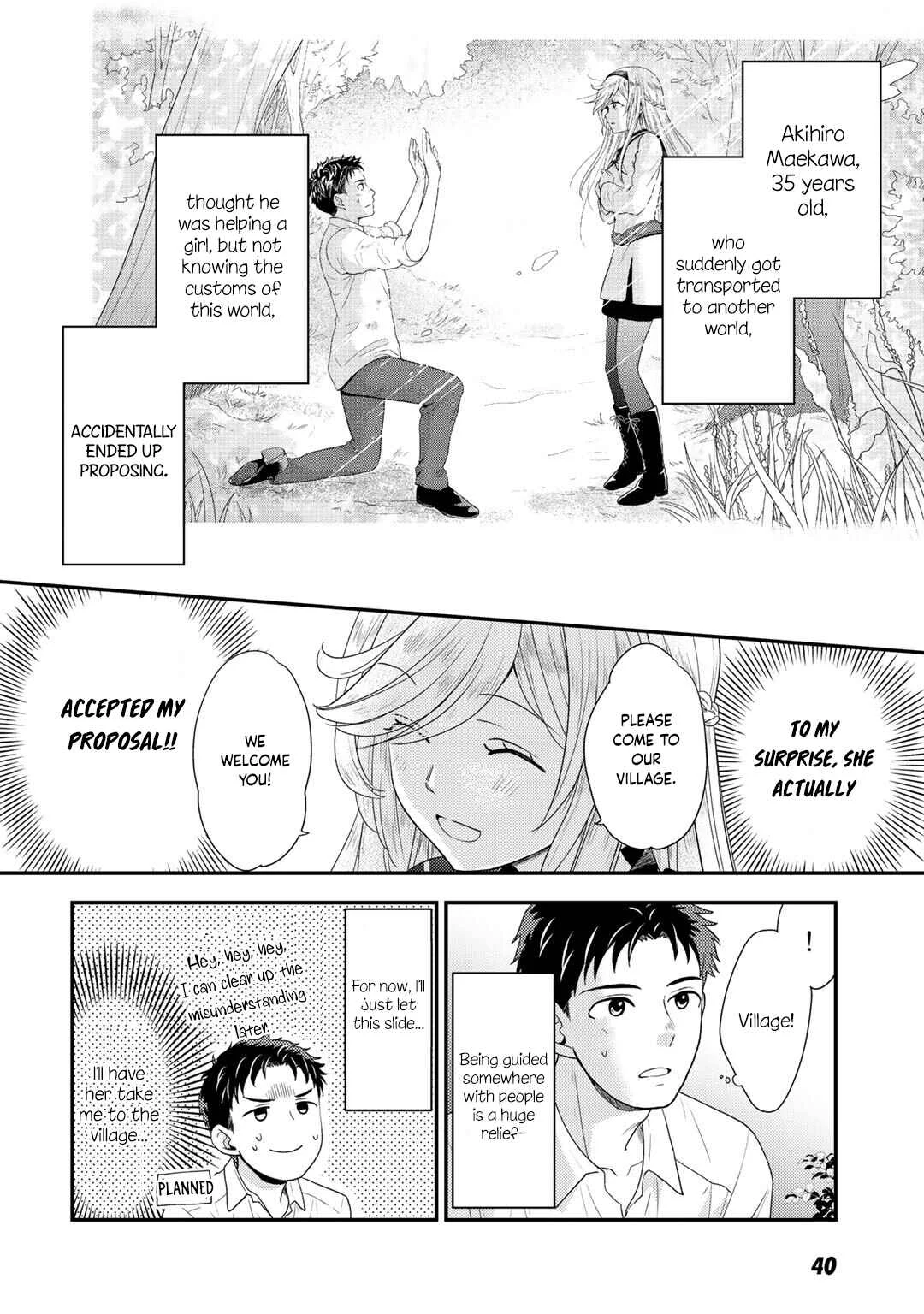 Isekai ni Kita Mitai dakedo Dou Sureba Yoi no Darou ~Shachiku SE no My Pace Boukenki~ Chapter 2 - Page 1