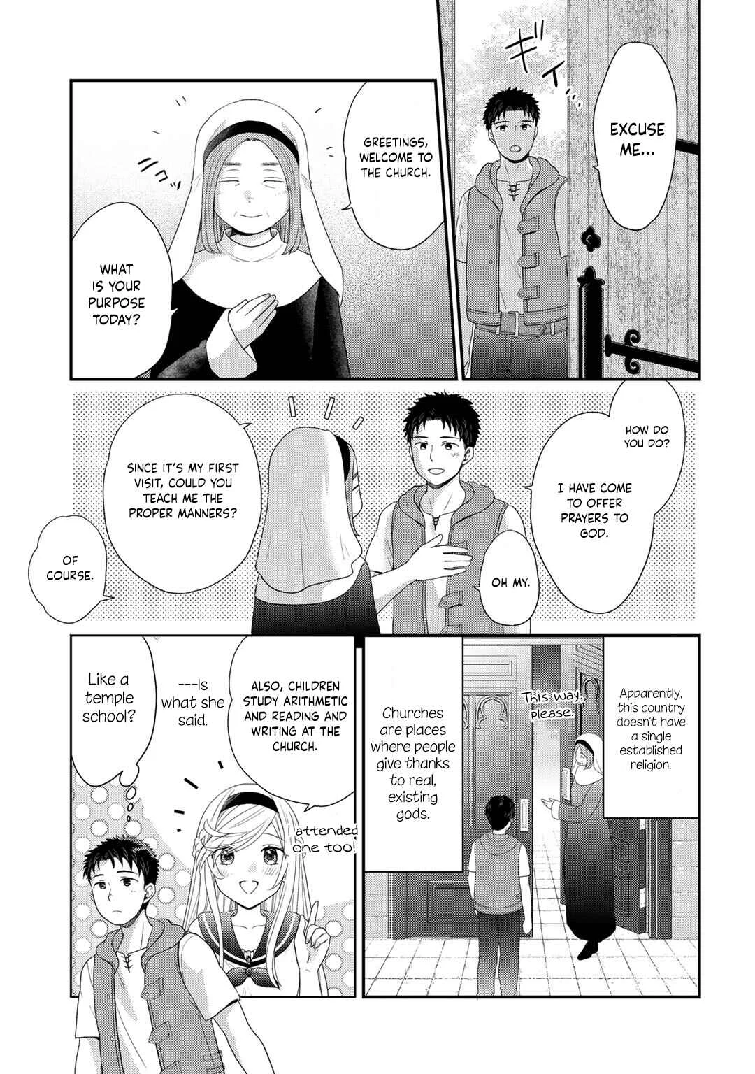 Isekai ni Kita Mitai dakedo Dou Sureba Yoi no Darou ~Shachiku SE no My Pace Boukenki~ Chapter 4 - Page 4