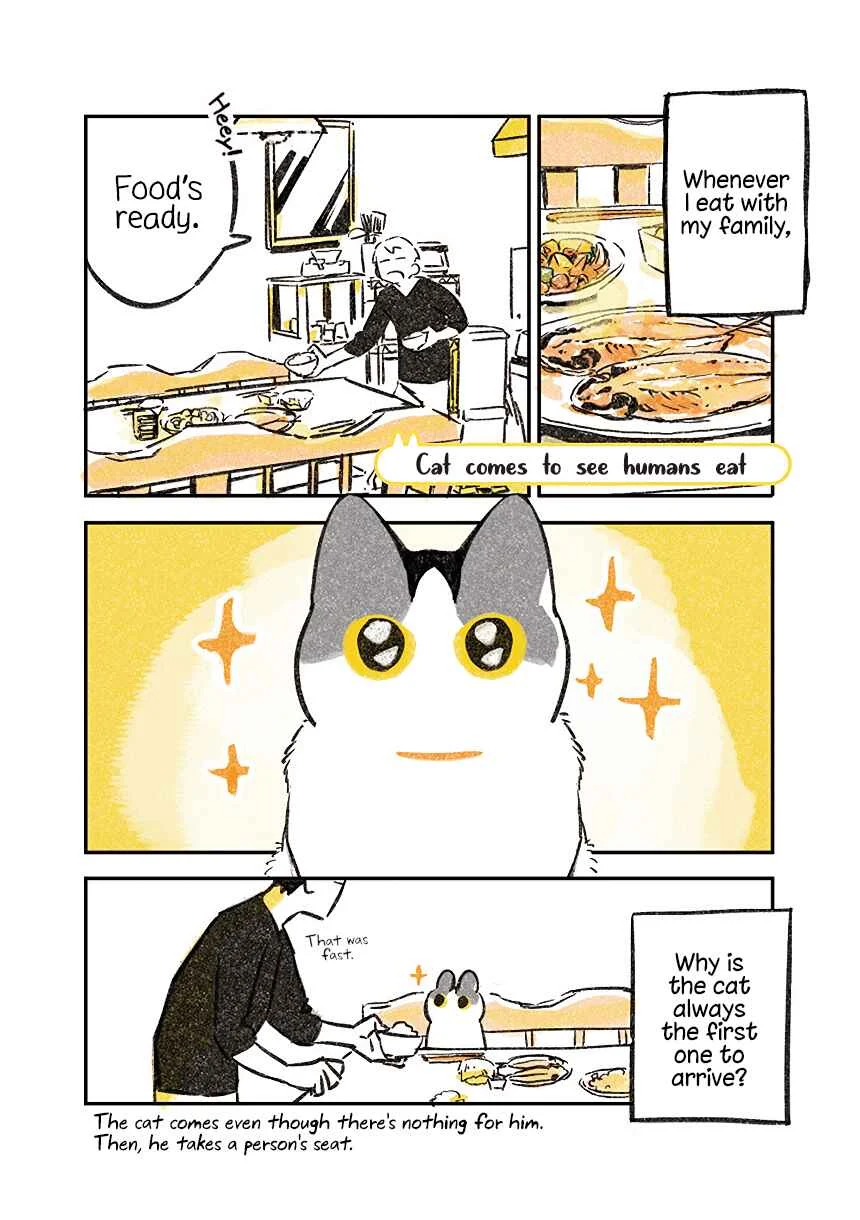 Jiji Neko-kurashi Chapter 1.3: Cat comes to see humans eat - Page 1