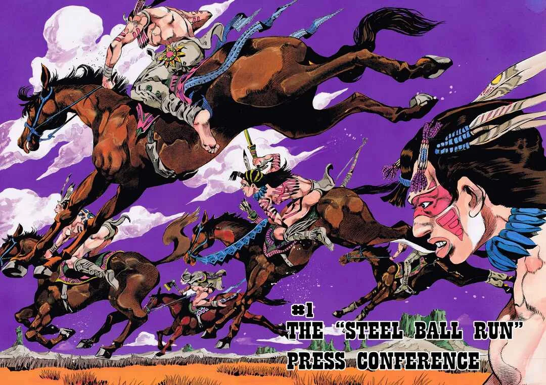 JoJo no Kimyou na Bouken: Part 7 - Steel Ball Run Chapter 1: The "Steel Ball Run" Press Conference - Page 7