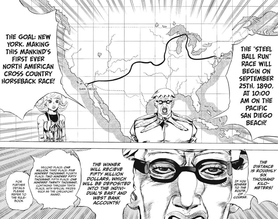 JoJo no Kimyou na Bouken: Part 7 - Steel Ball Run Chapter 1: The "Steel Ball Run" Press Conference - Page 33