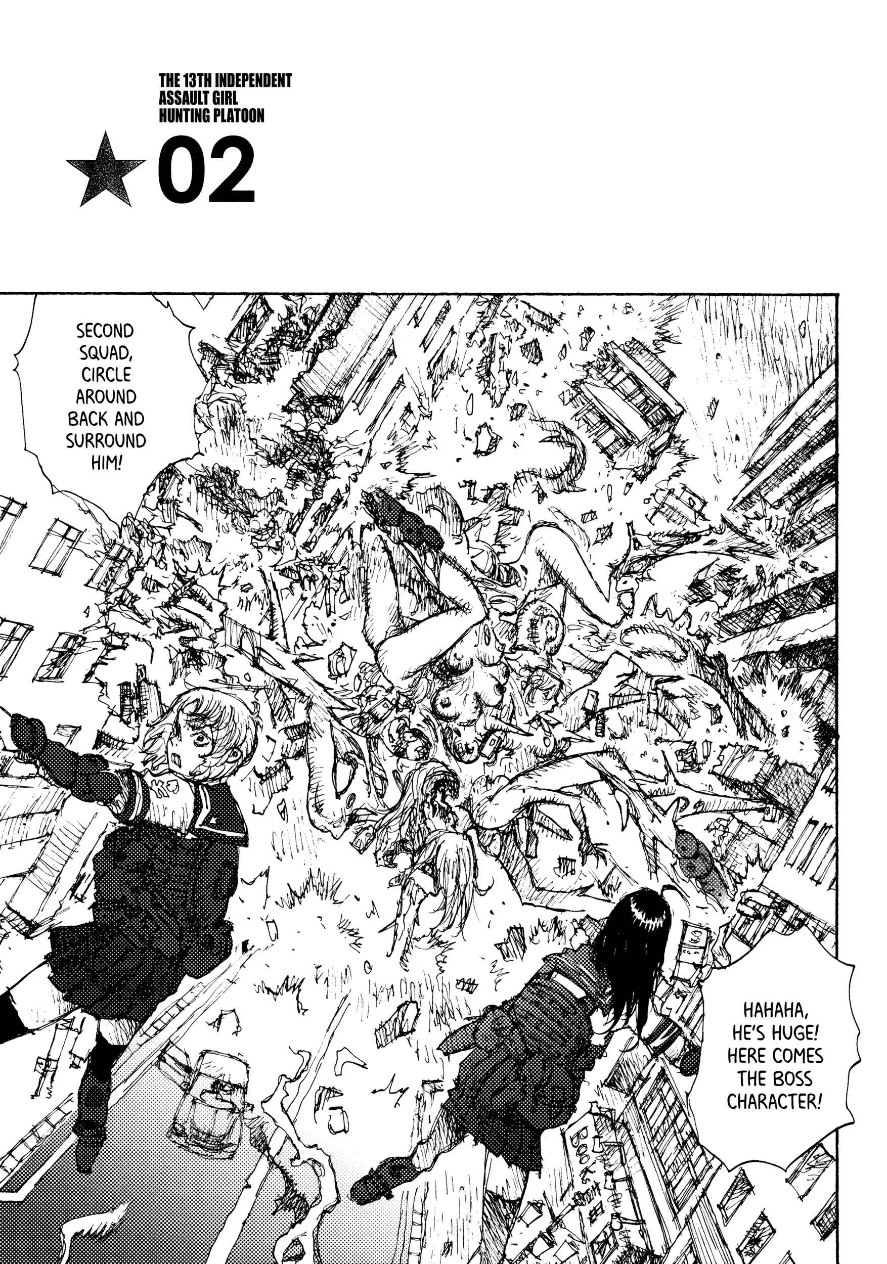 Joshi Kouhei Chapter 2: The 13th Independent Assault Girl Hunting Platoon 02 - Page 1