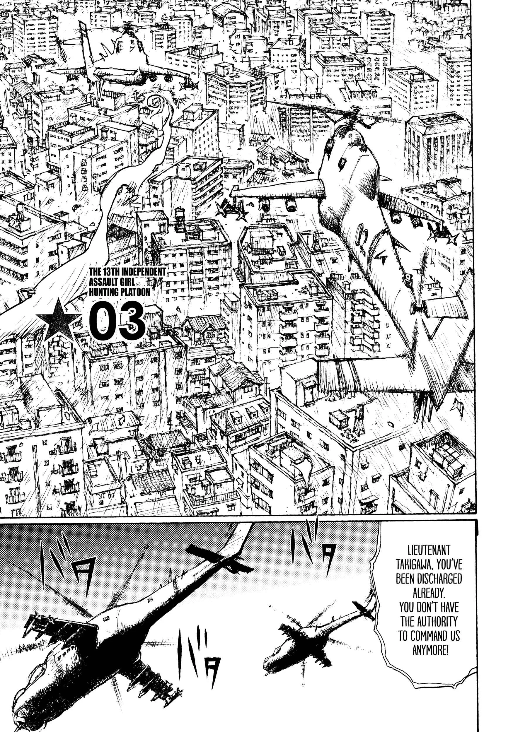 Joshi Kouhei Chapter 3: The 13th Independent Assault Girl Hunting Platoon 03 - Page 1