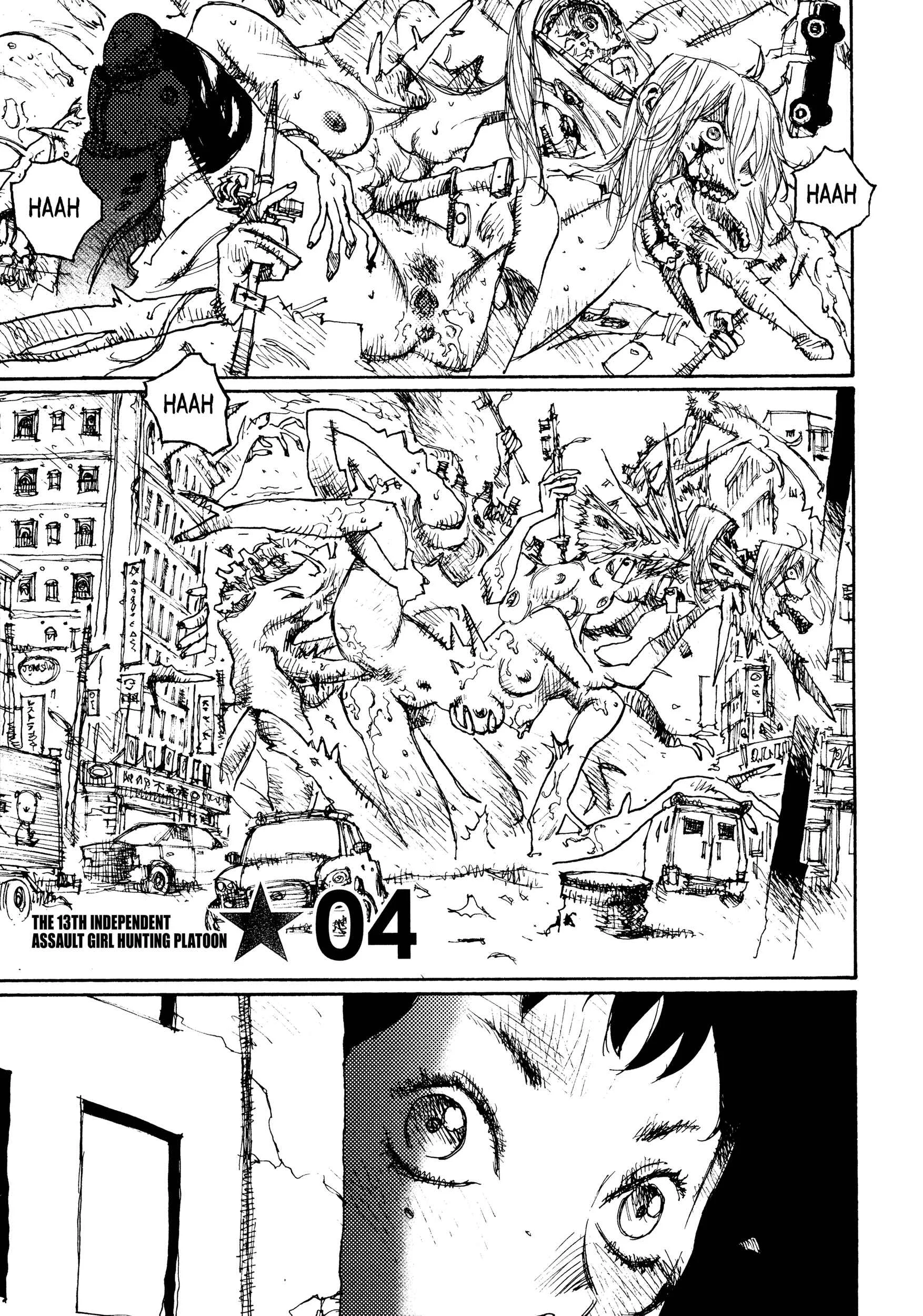 Joshi Kouhei Chapter 4: The 13th Independent Assault Girl Hunting Platoon 04 - Page 1