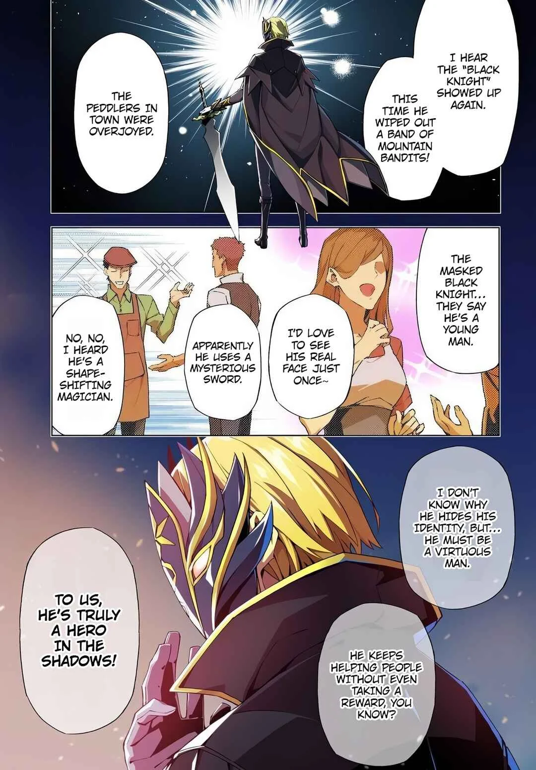 Kamen no Kuro Kishi. Shoutai Bareta no de Mou Gakuen de Musou Suru Chapter 1 - Page 2