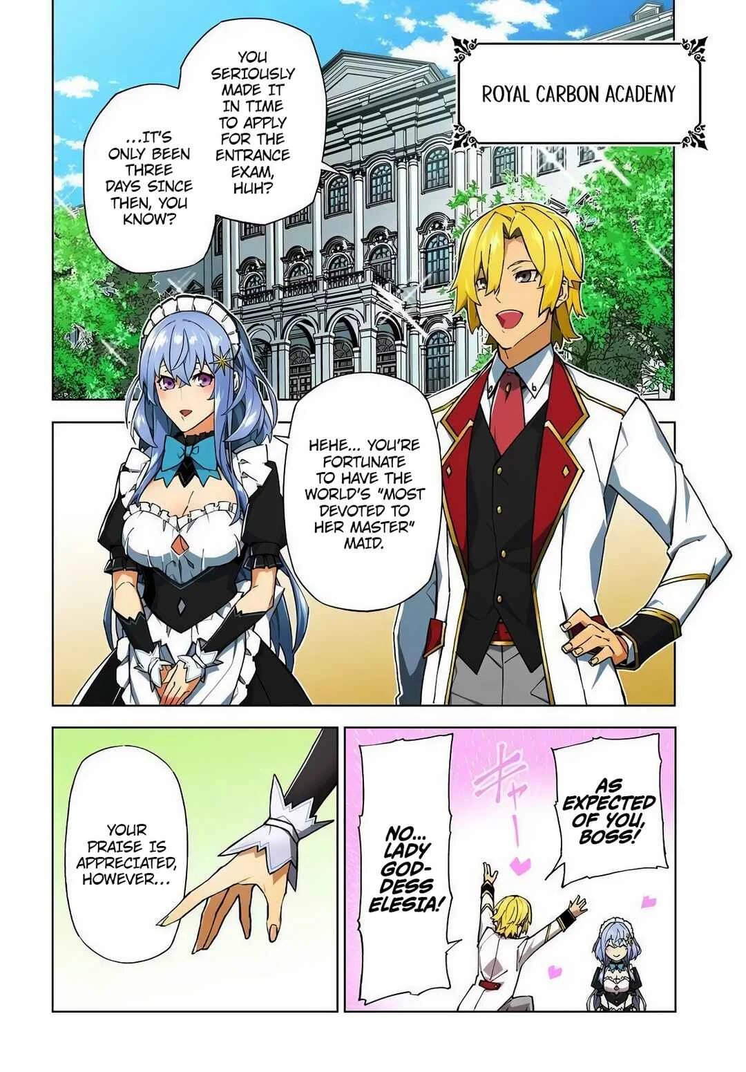 Kamen no Kuro Kishi. Shoutai Bareta no de Mou Gakuen de Musou Suru Chapter 1 - Page 4