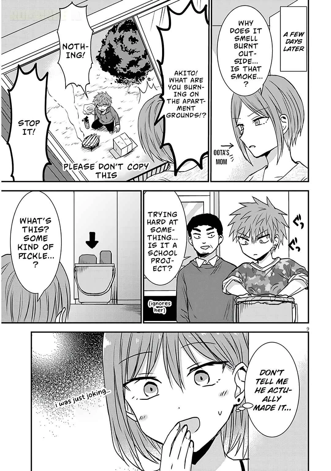 Kao ni Denai Kashiwada-san to Kao ni Deru Oota-kun + Chapter 14: Oota-kun Cooking - Page 9