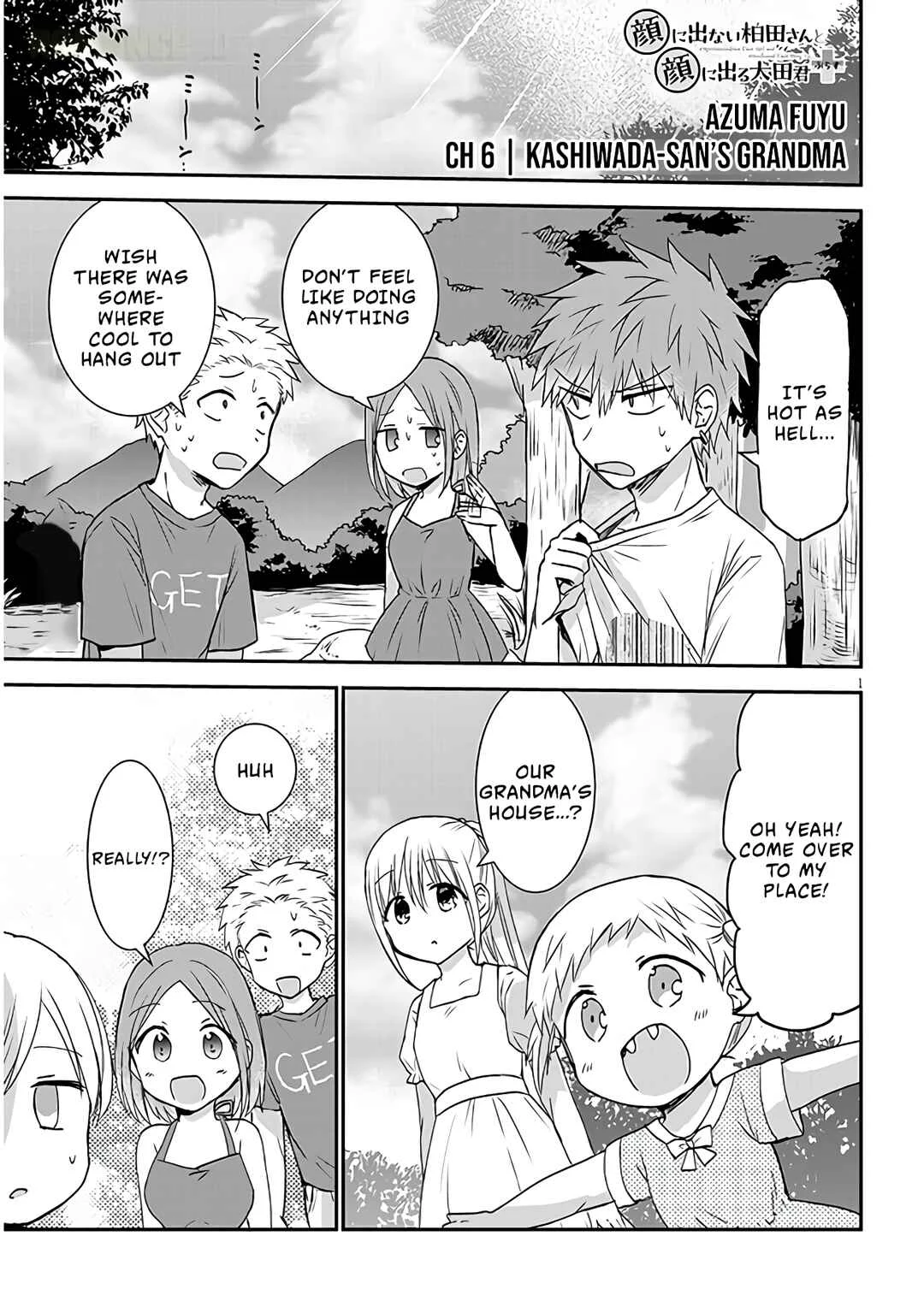 Kao ni Denai Kashiwada-san to Kao ni Deru Oota-kun + Chapter 6: Kashiwada-san's Grandma - Page 1