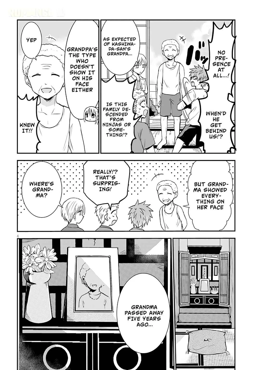 Kao ni Denai Kashiwada-san to Kao ni Deru Oota-kun + Chapter 6: Kashiwada-san's Grandma - Page 4