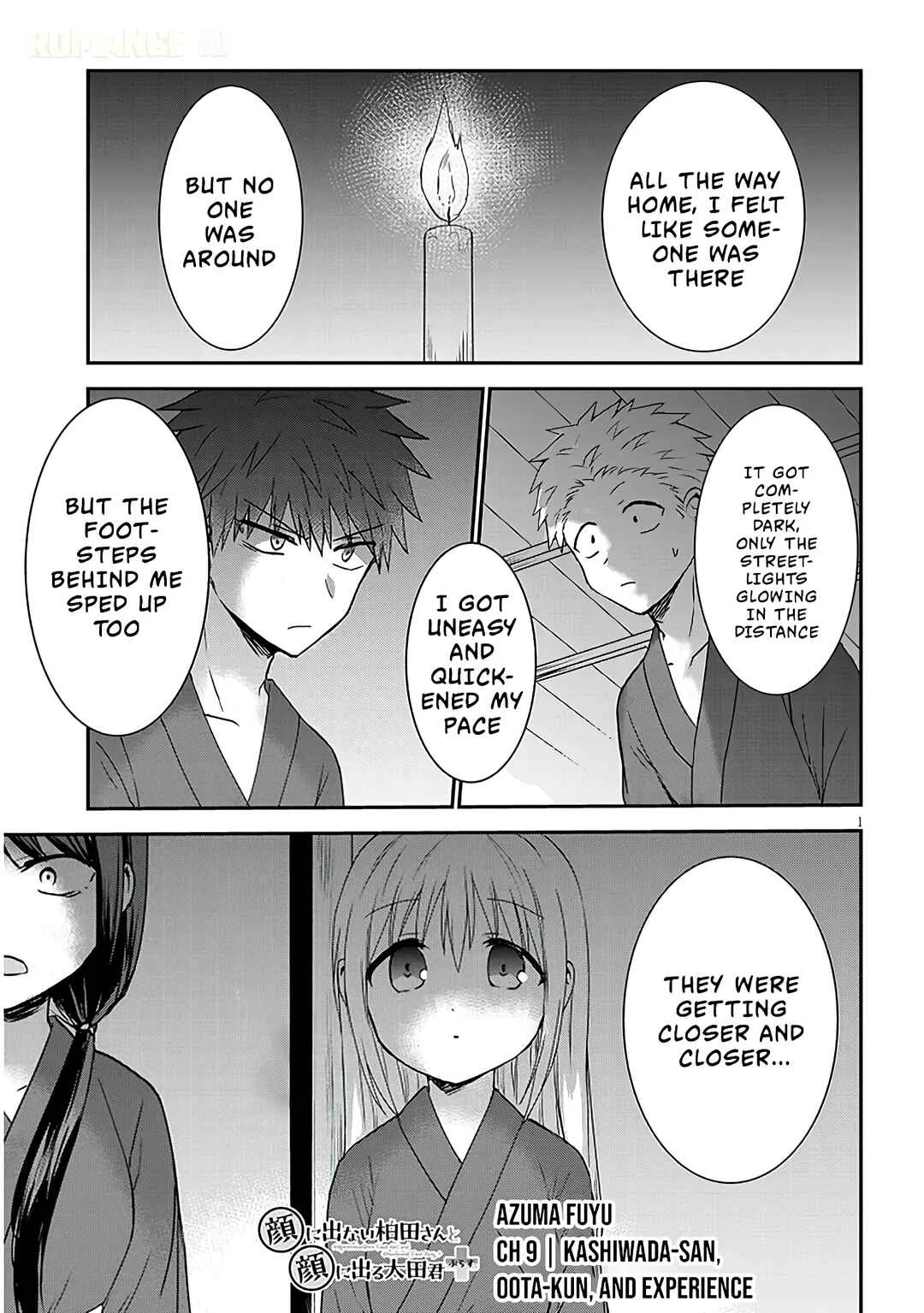 Kao ni Denai Kashiwada-san to Kao ni Deru Oota-kun + Chapter 9: Kashiwada-san, Oota-kun, And Experience - Page 1