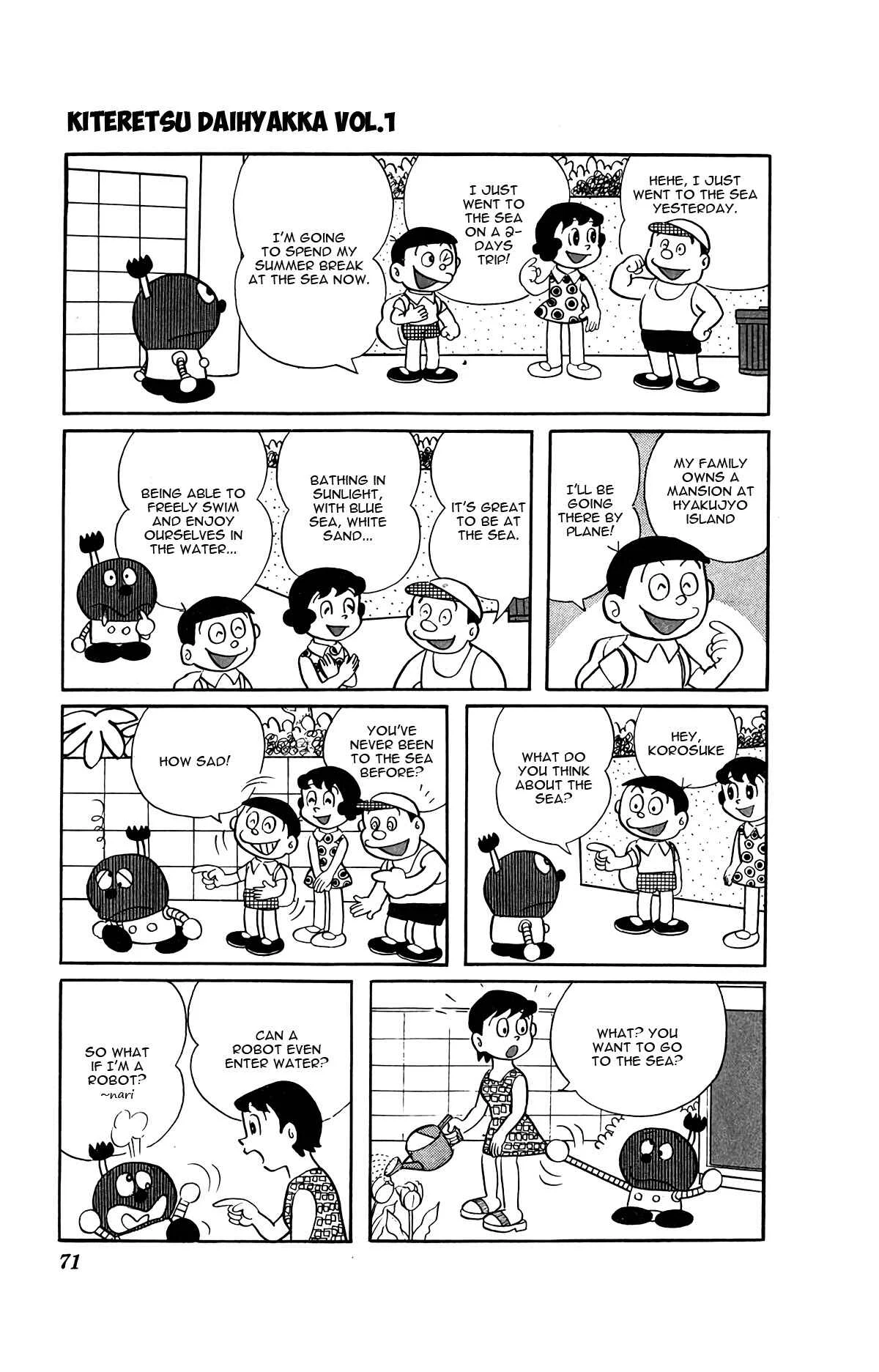 Kiteretsu Daihyakka Chapter 5: Adventure with Sea Turtle Submarine - Page 1