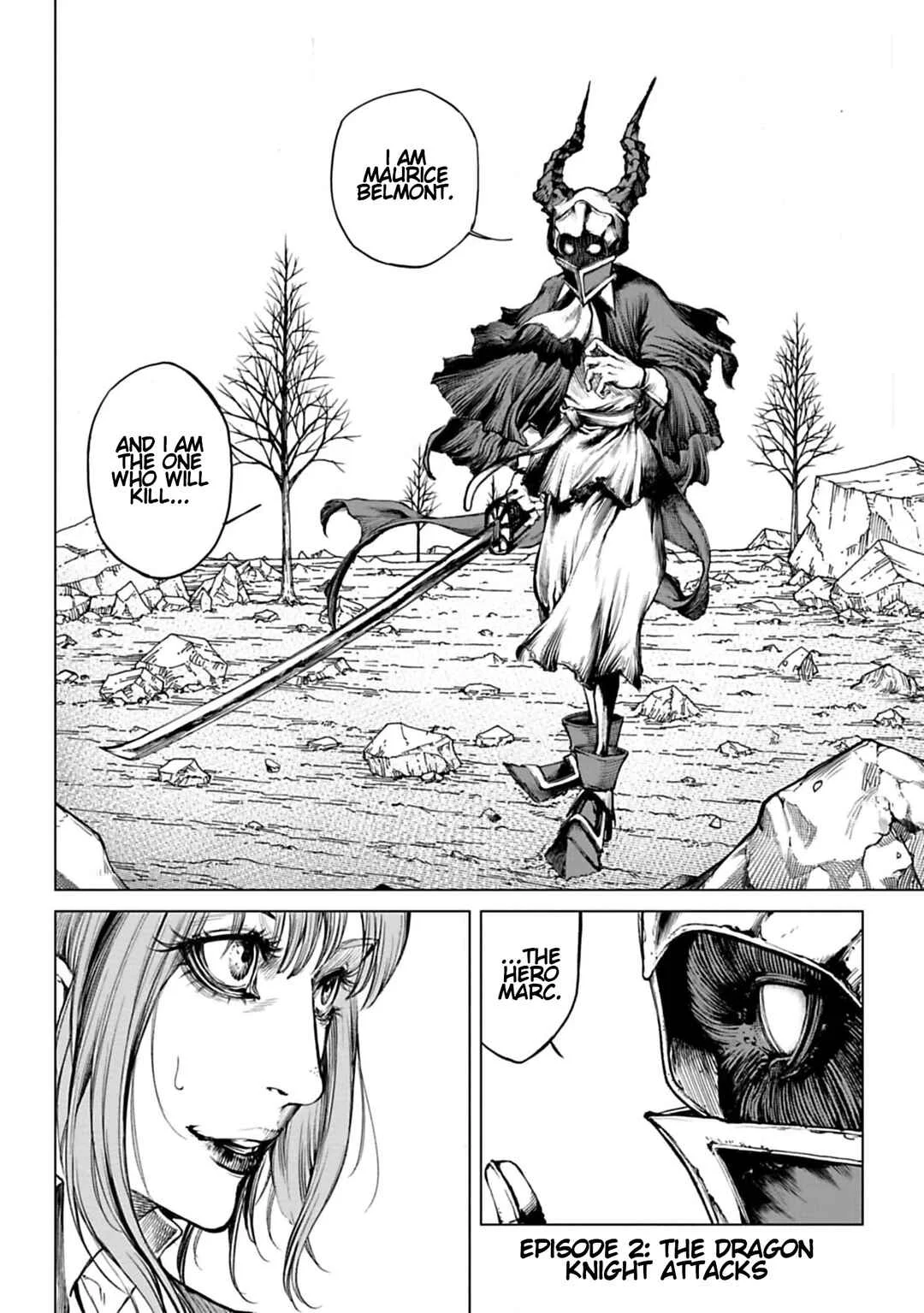 Kokuma Musou - Ochita Seikishi to Fukushuu no Kuro Madoushi Chapter 2: The Dragon Knight Attacks - Page 1