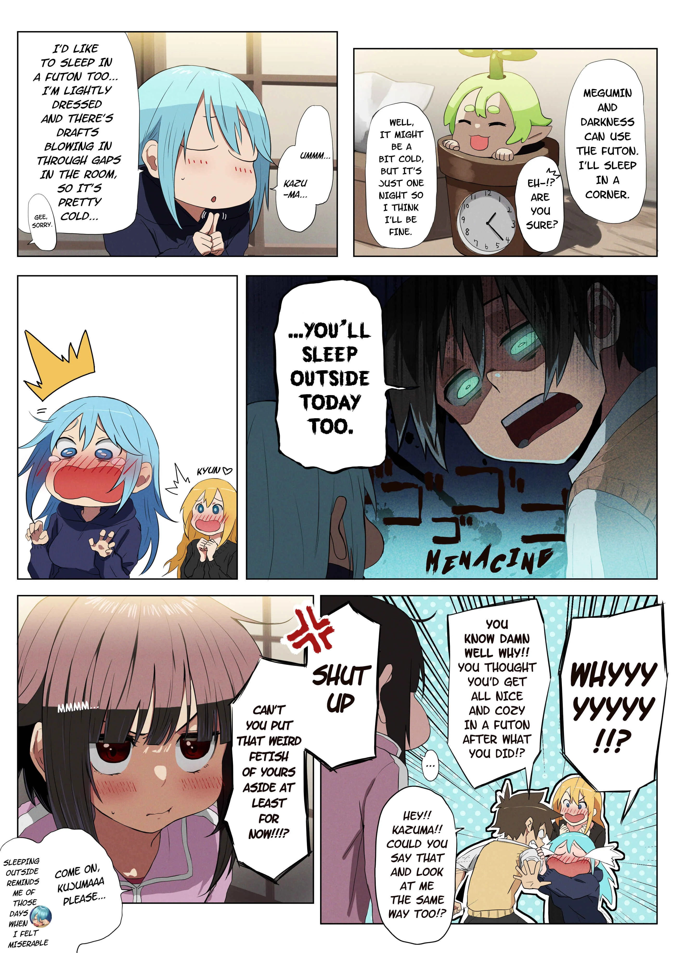 Kono Subarashii Sekai ni Shukufuku wo! - Modern Konosuba (Doujinshi) Chapter 4: “Twin Room for 4 People” - Page 6