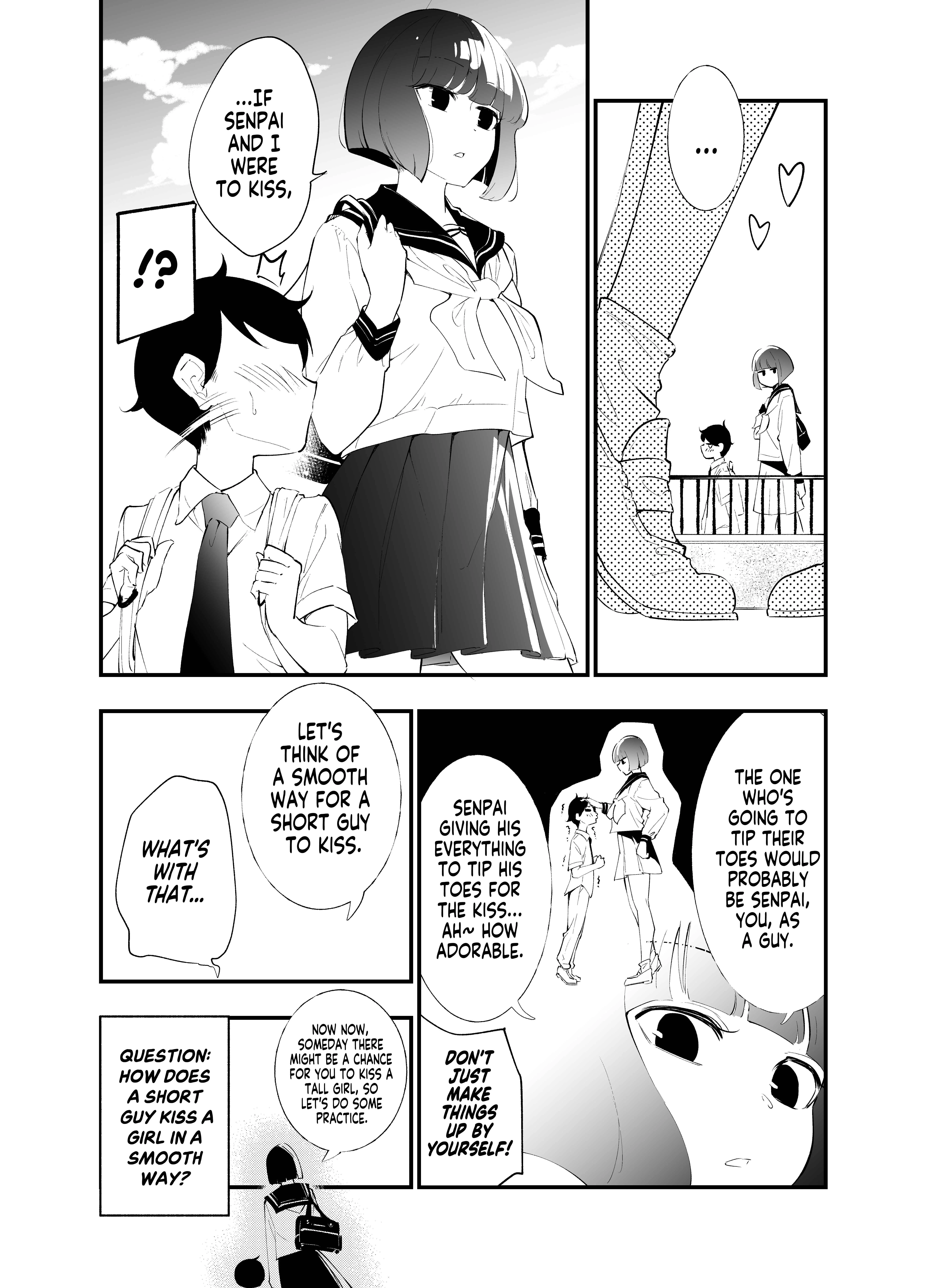 Koushinchou no Kouhai ♀ to Teishinchou no Senpai ♂ ga Ren'ai ni Hatten Suru made Chapter 3: The Right Way to Kiss Despite the Height Difference - Page 2