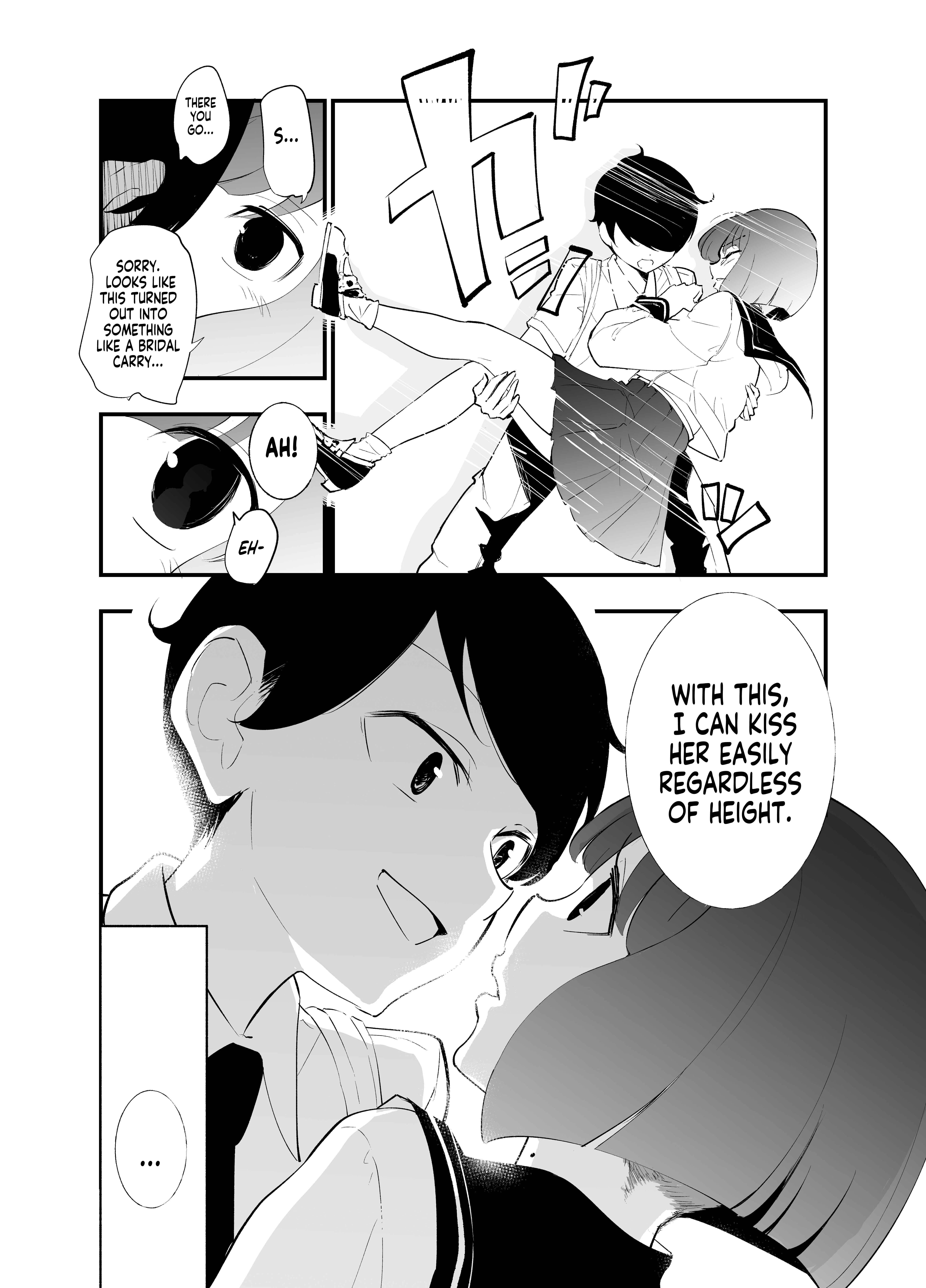 Koushinchou no Kouhai ♀ to Teishinchou no Senpai ♂ ga Ren'ai ni Hatten Suru made Chapter 3: The Right Way to Kiss Despite the Height Difference - Page 4