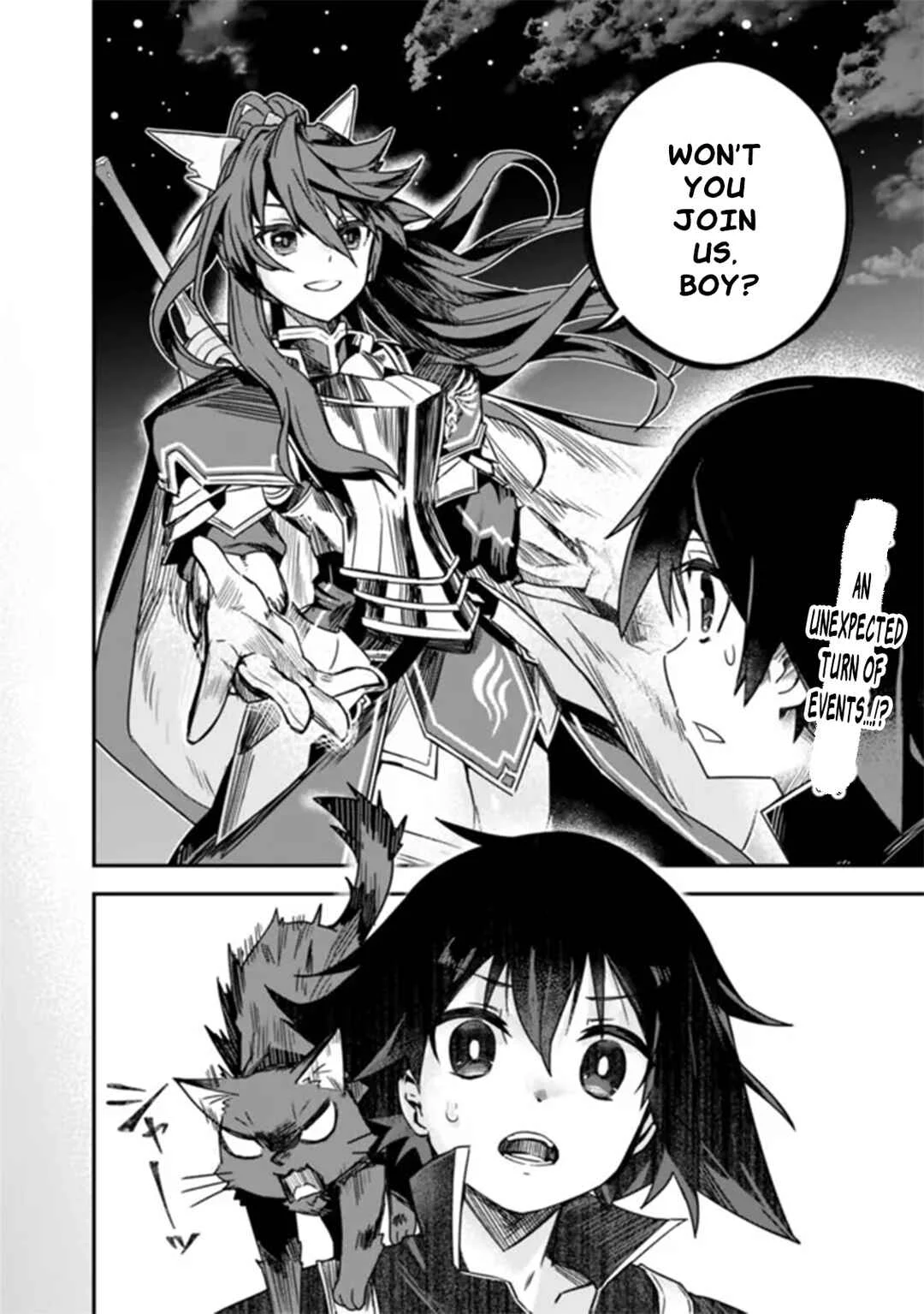 Kuroneko no Kenshi: Black na Party o Yametara S-kyuu Boukensha ni Scout Saremashita. Imasara "Modotte kite" to Iwaretemo "Mousoi" desu Chapter 2 - Page 2