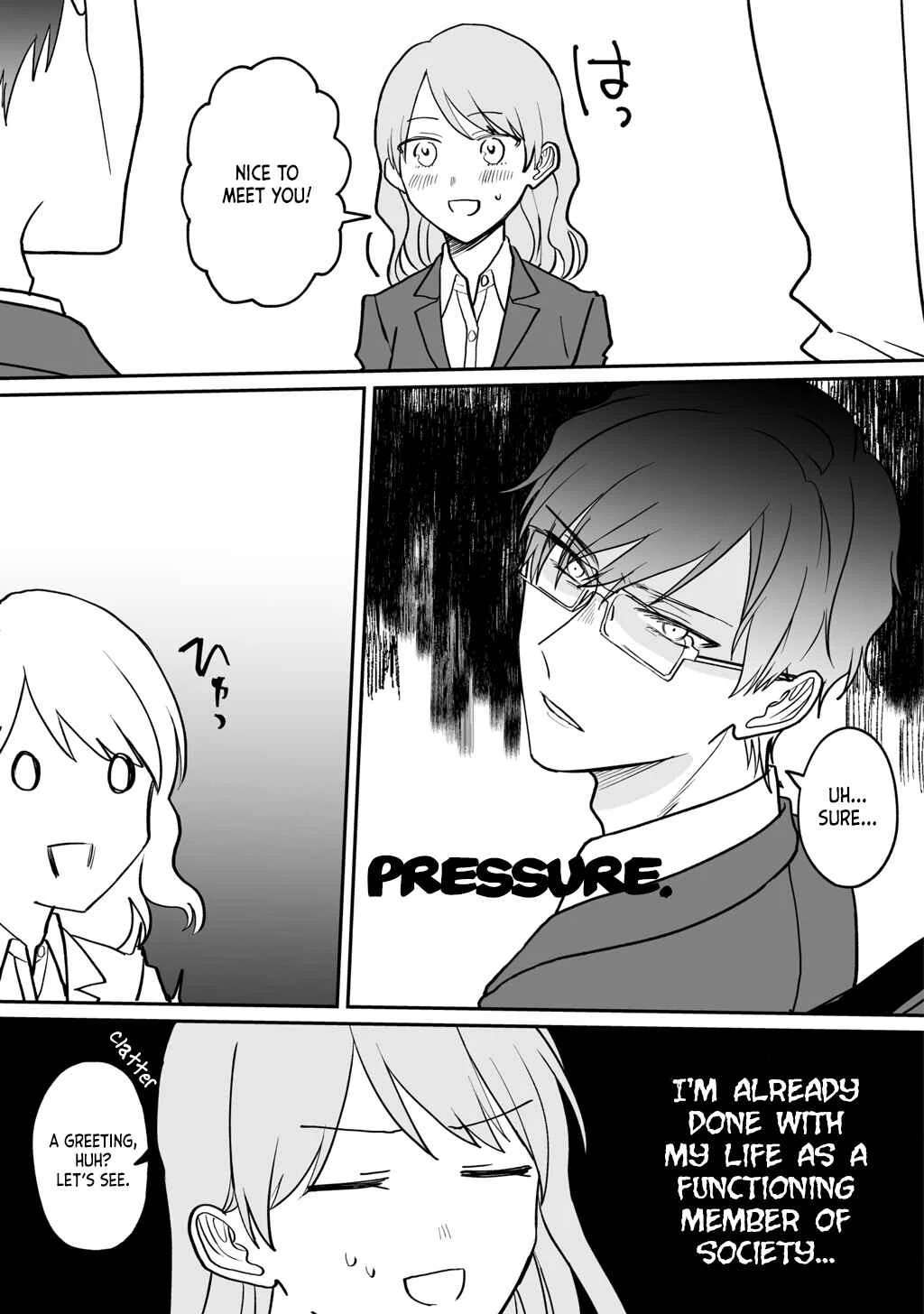 Kuuki ga "Yomeru" Shinnyuu Shain to Buaisou na Senpai (Web Comic) Chapter 1 - Page 4