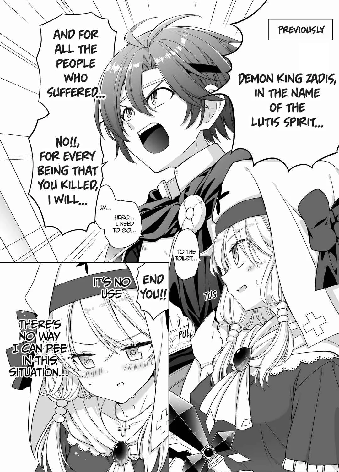 Last Boss Sen dakedo Maji de Moresou dakara, Sassato Maou o Taoshitai! Chapter 2: Urge To Urinate 80%💦 - Page 1